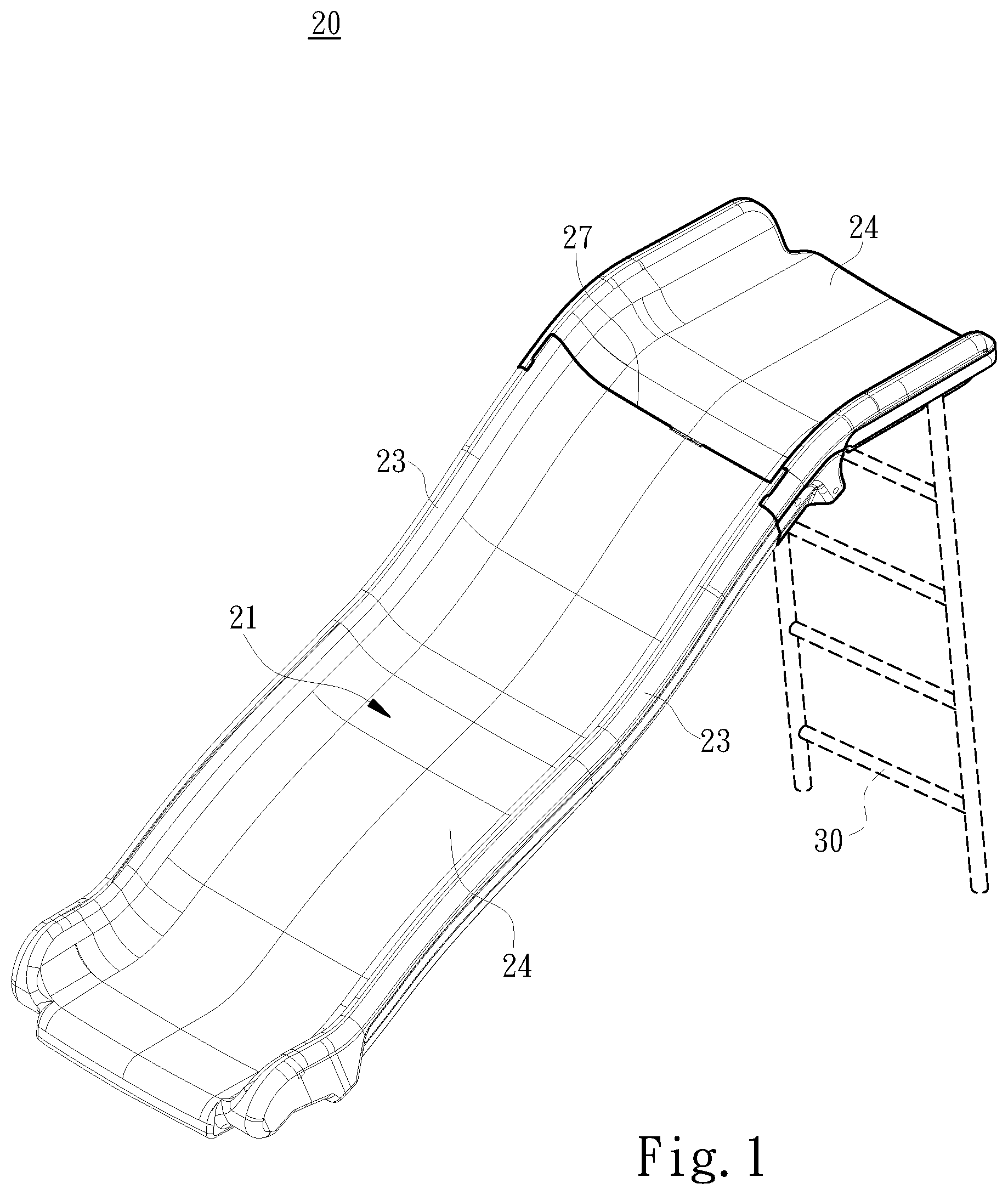 Patent US12090416 Figure 1 – Assembled slide