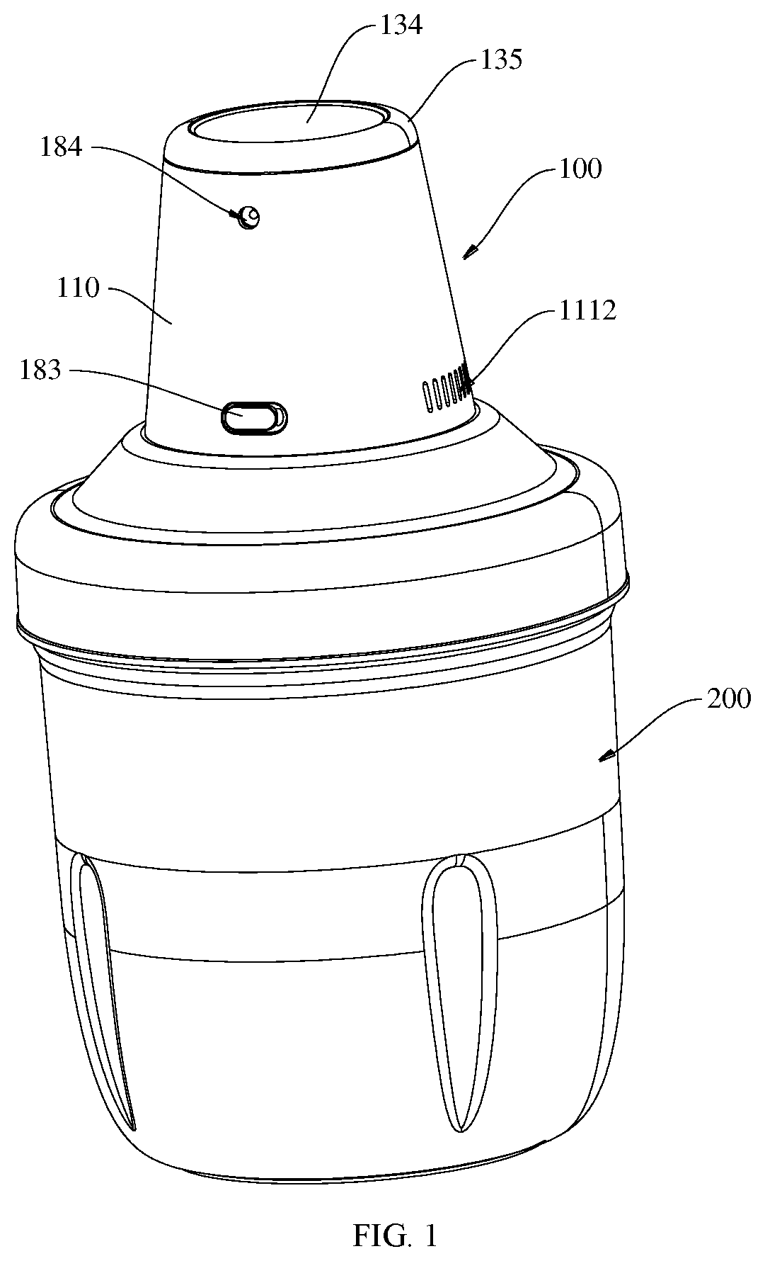 Patent US12090422 — Device for removing bubbles in drip adhesive — Figure 1