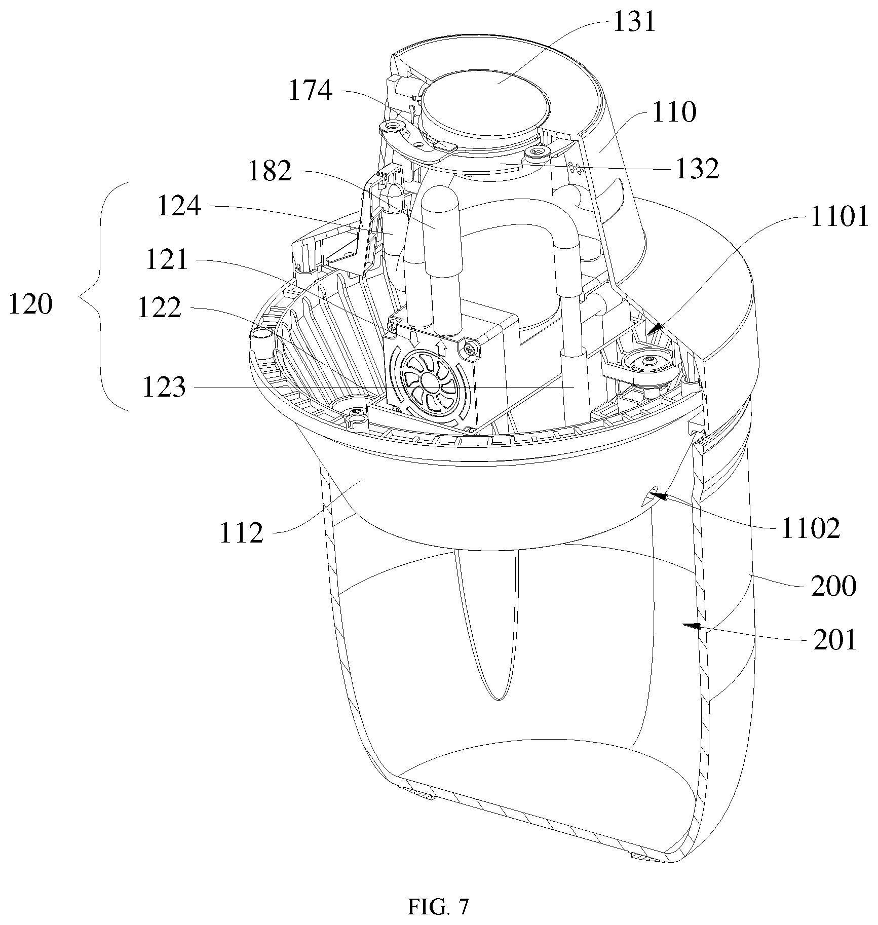 Patent US12090422 Figure 7 – Device for removing bubbles in drip adhesive