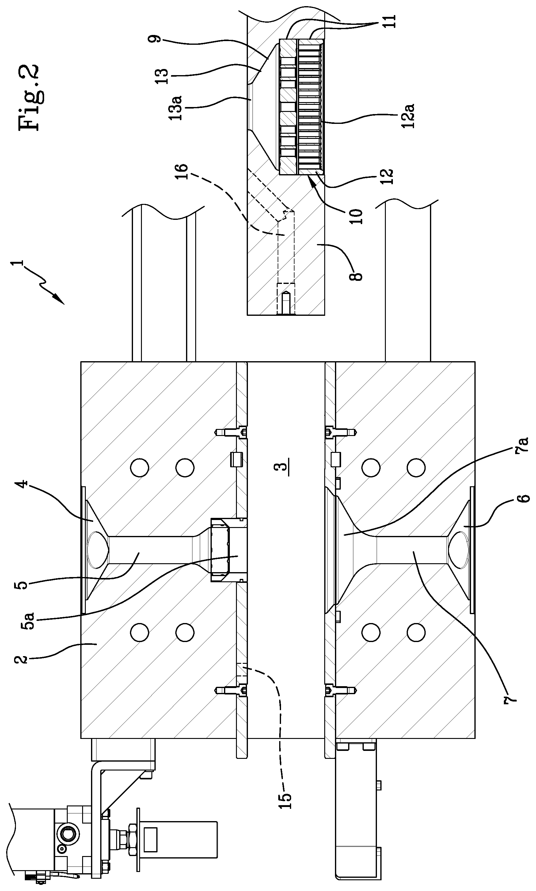 Patent US12090425 Figure 2 – Filter device for filtering extruded polymers and cleaning method