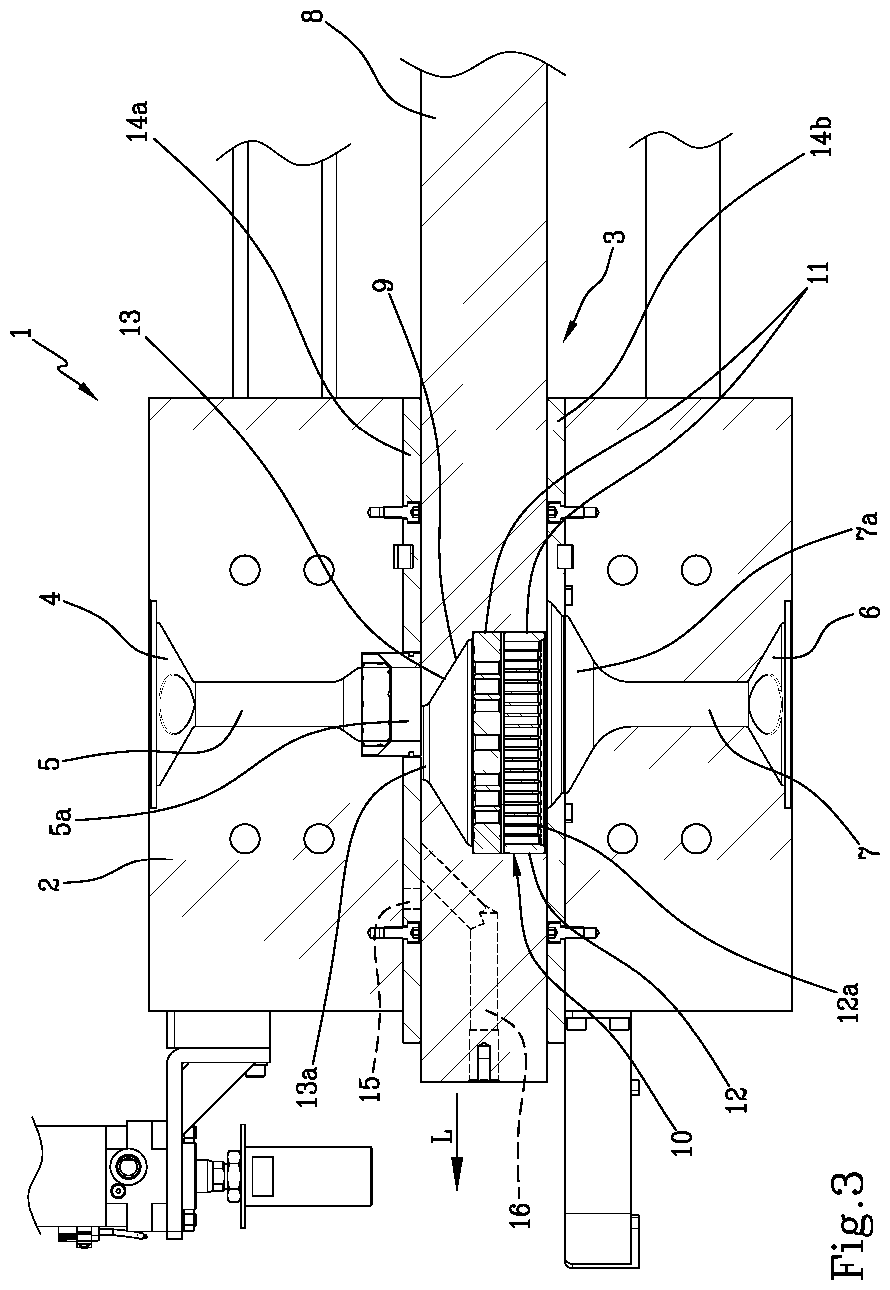 Patent US12090425 Figure 3 – Filter device for filtering extruded polymers and cleaning method