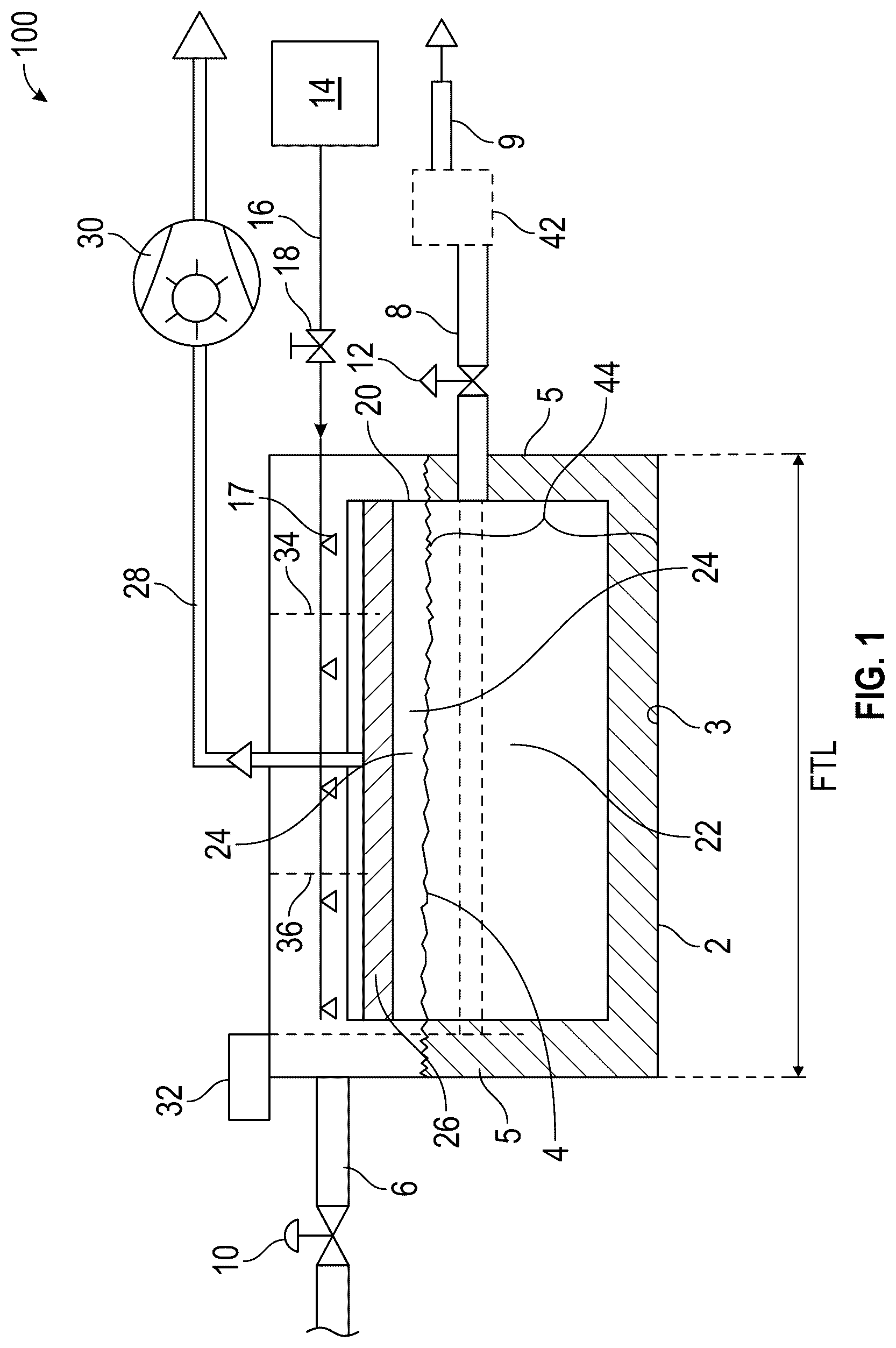Patent US12090428 Figure 1 – Systems and processes employing wet/dry suction filter