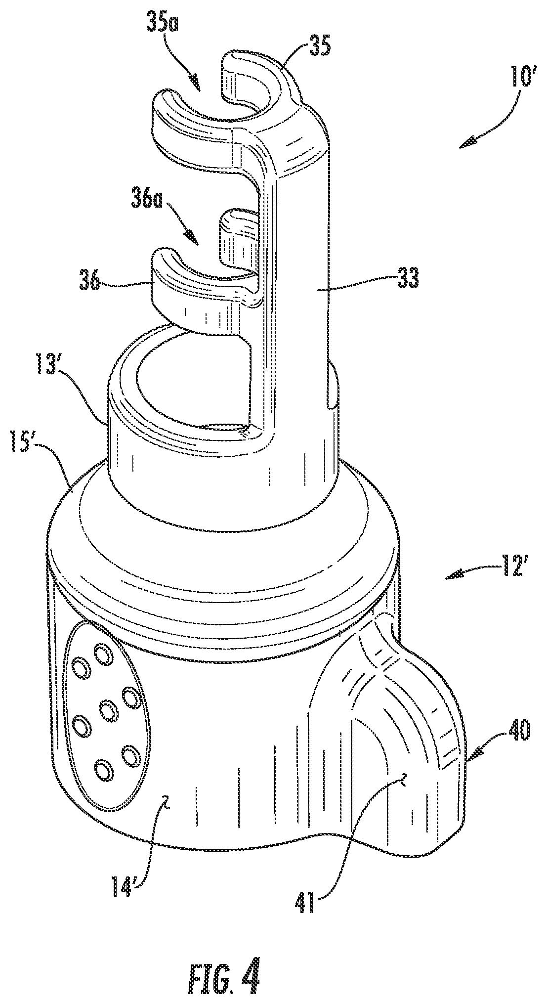 Patent US12090436 Figure 4 – Valve protection and tube management device