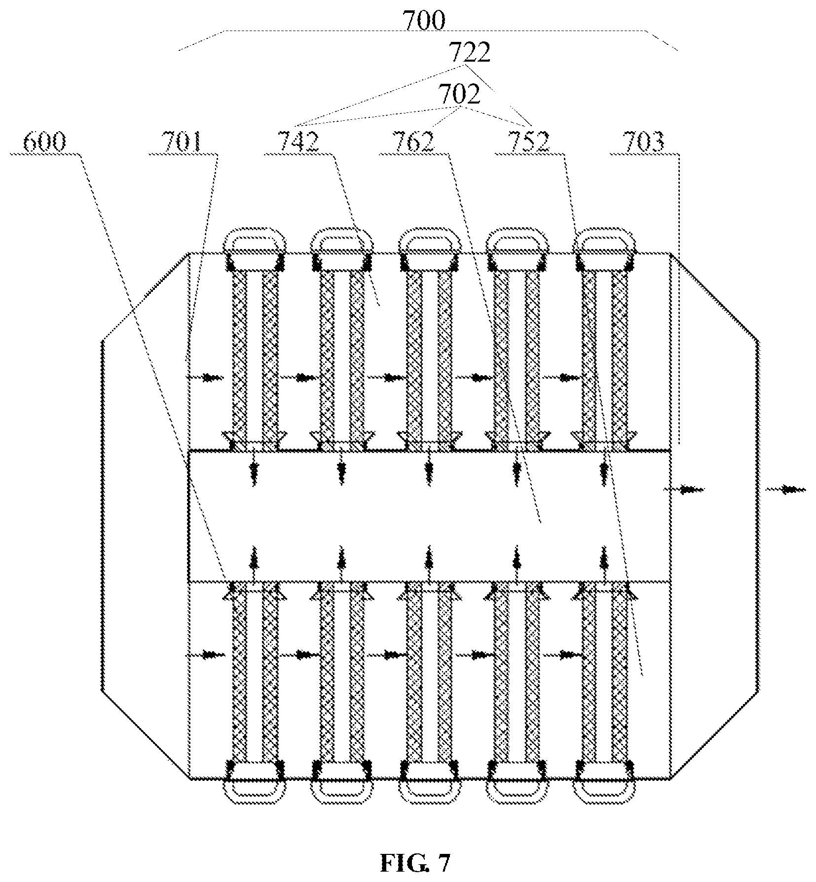 Patent US12090440 Figure 7 – Filter element for coupling adsorption and regeneration of volatile organic compounds and purification device