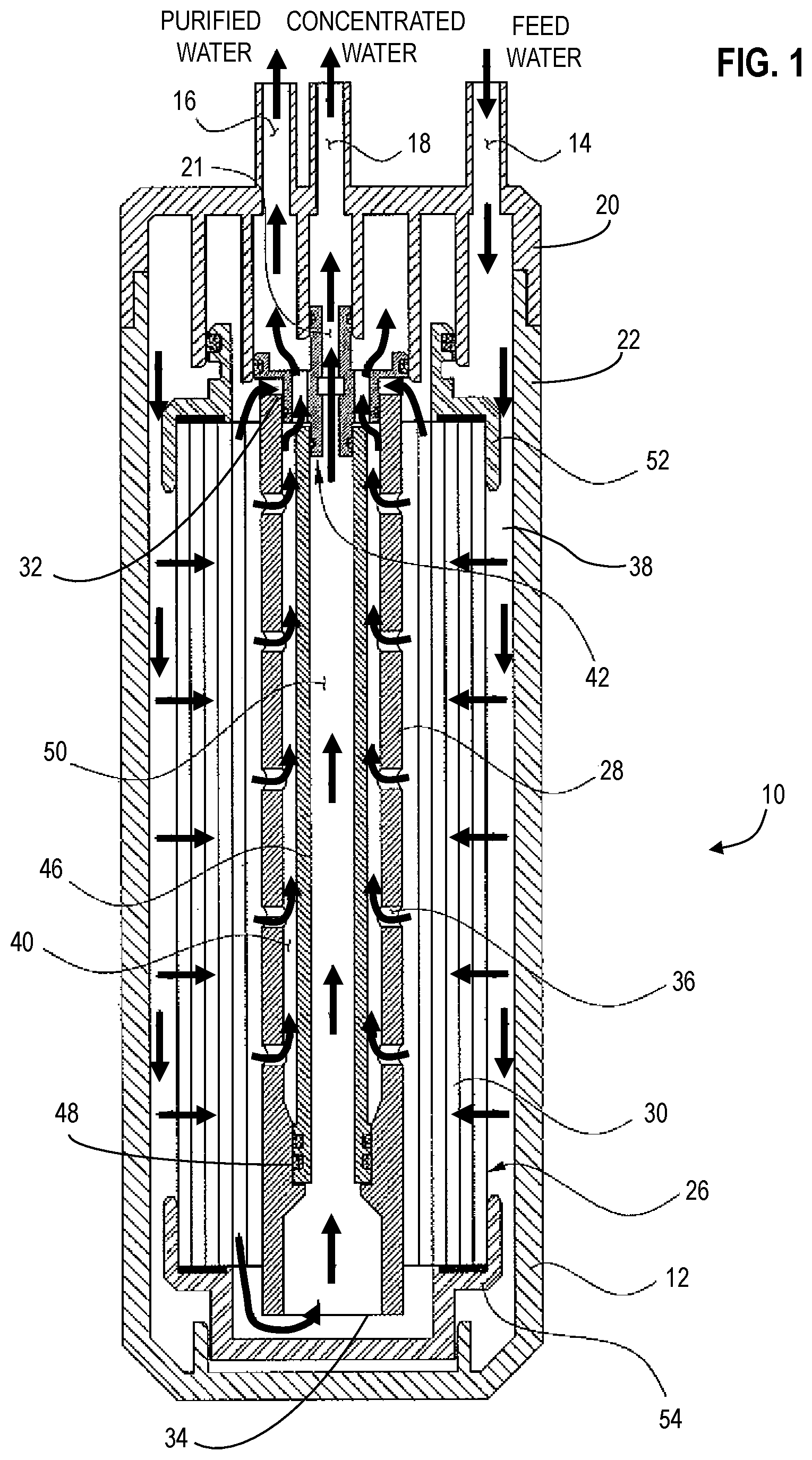 Patent US12090442 Figure 1 – Cartridge filter