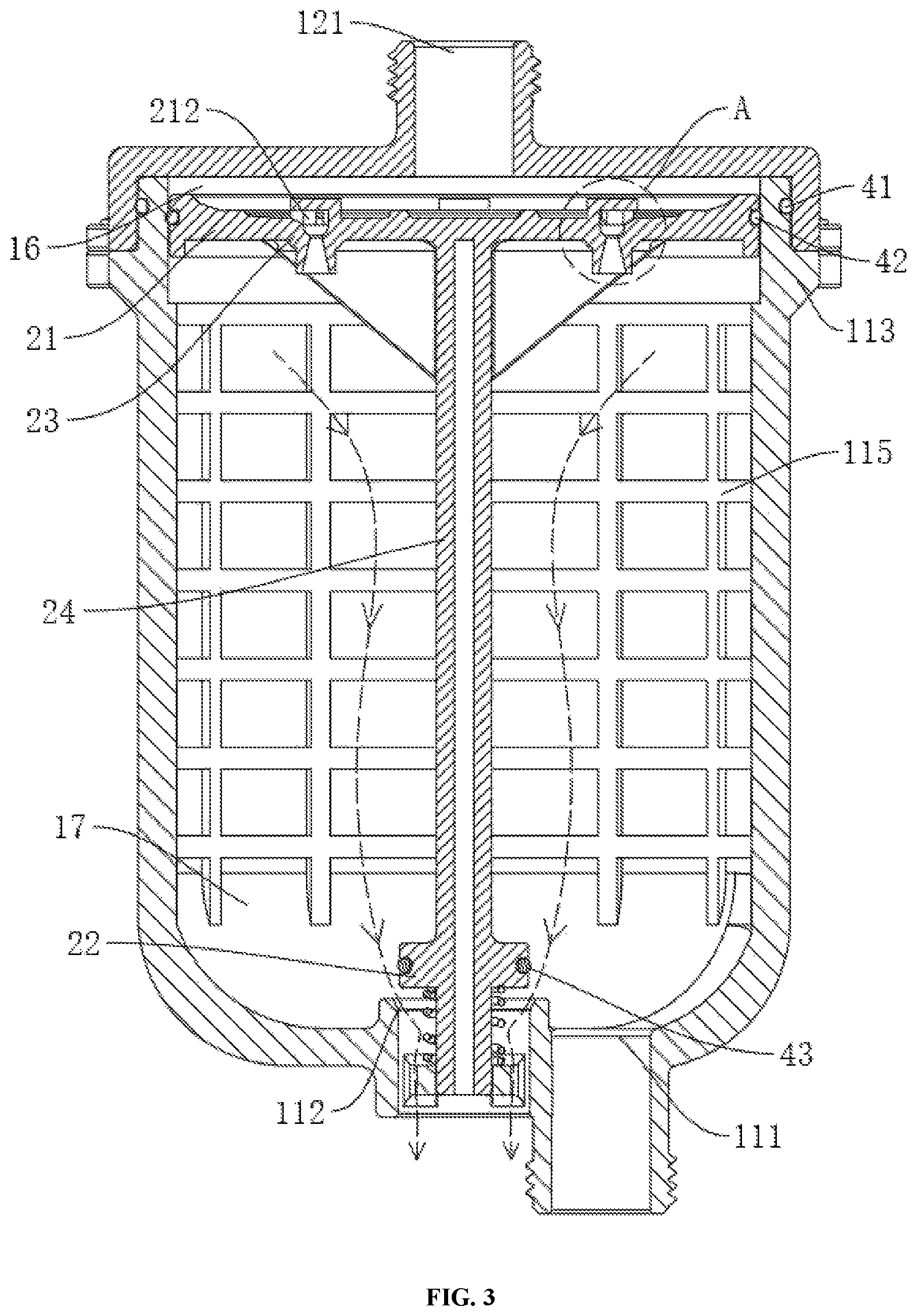 Patent US12090450 Figure 3 – Microbubble generation container and water discharging device