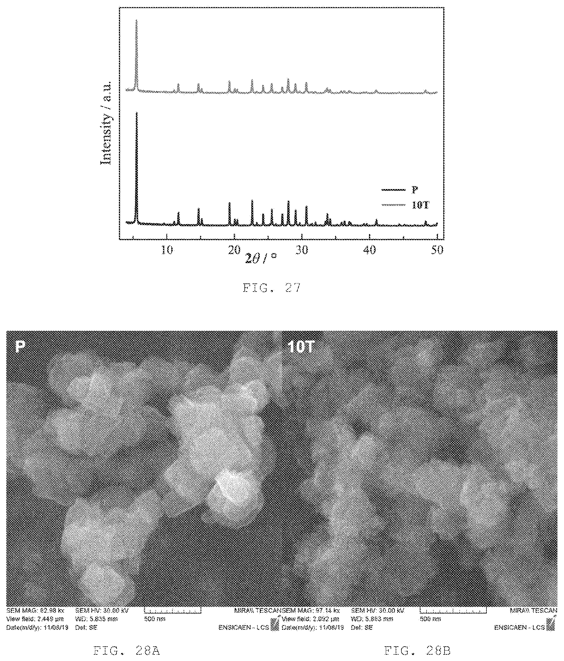Patent US12090471 Figure 14 – Post-synthetic downsizing zeolite-type crystals and/or agglomerates thereof to nanosized particles
