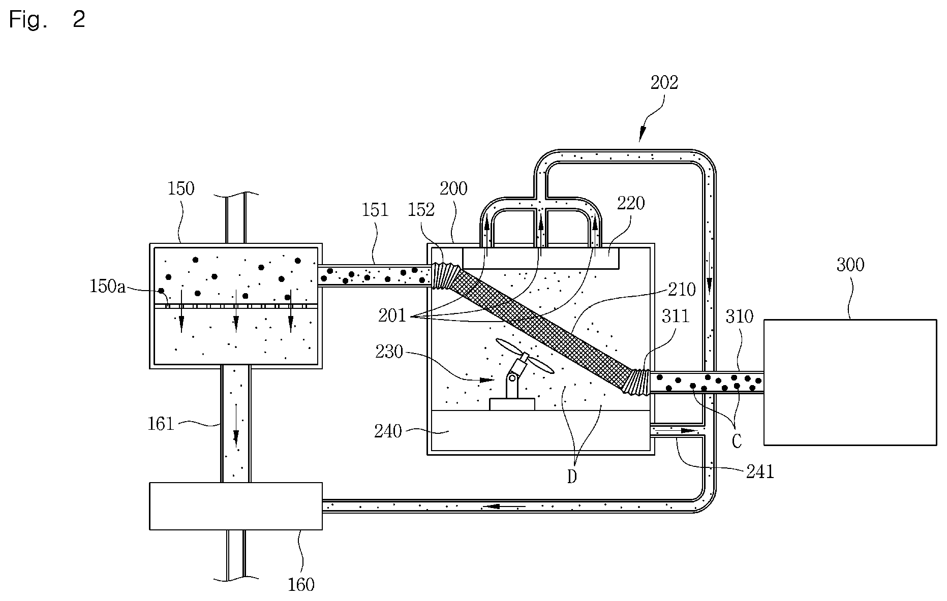 Patent US12090490 Figure 2 – Apparatus for processing waste battery