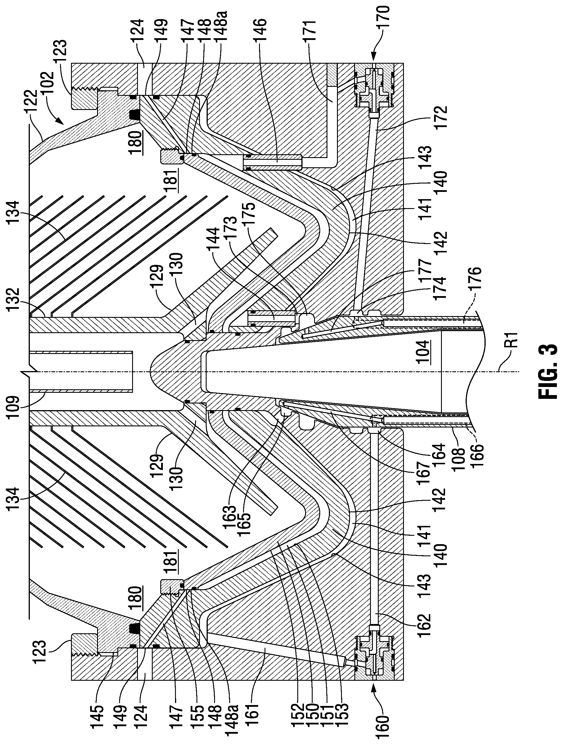 Patent US12090491 Figure 3 – Centrifugal separators and separation methods providing intermediate material ejection control