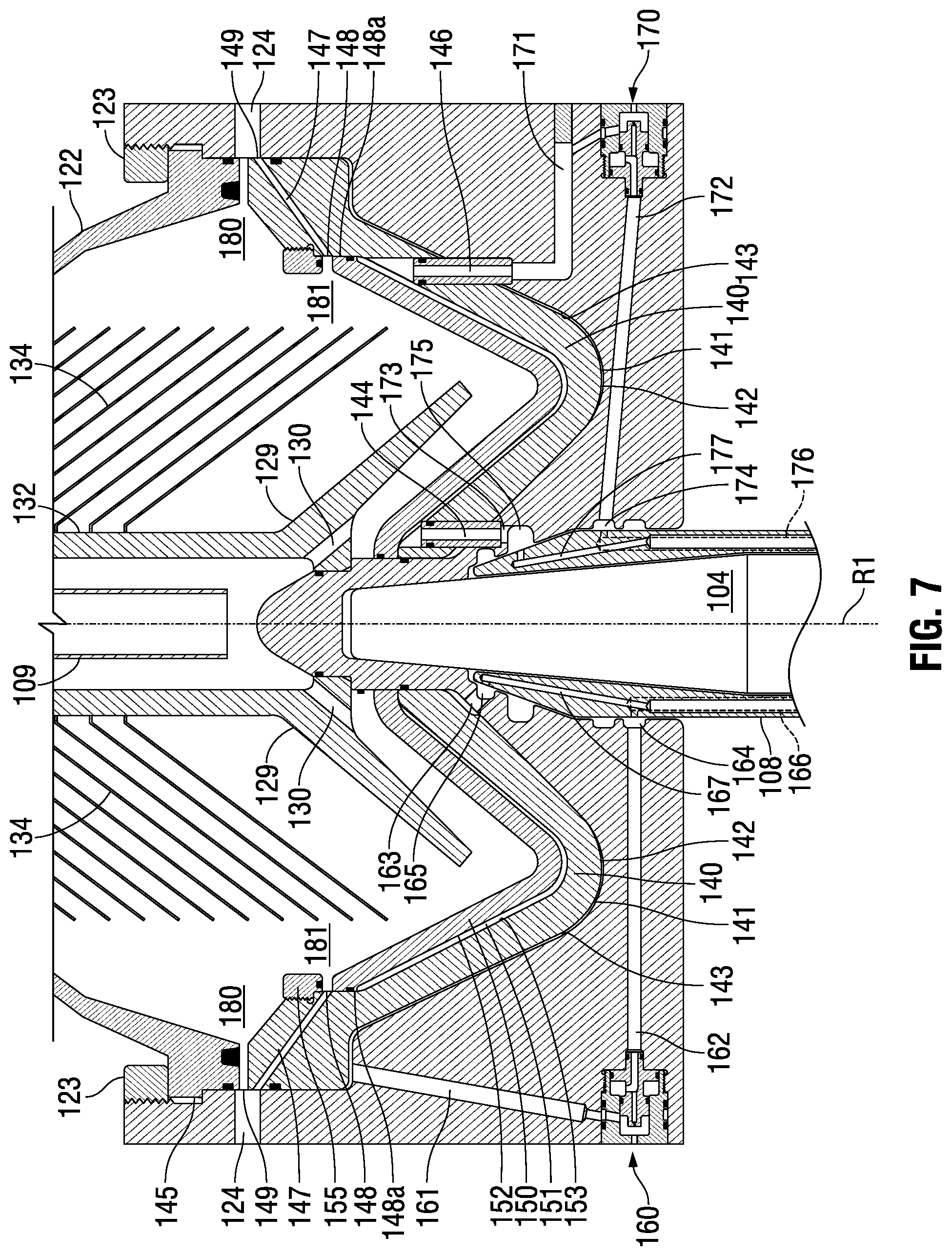 Patent US12090491 Figure 7 – Centrifugal separators and separation methods providing intermediate material ejection control
