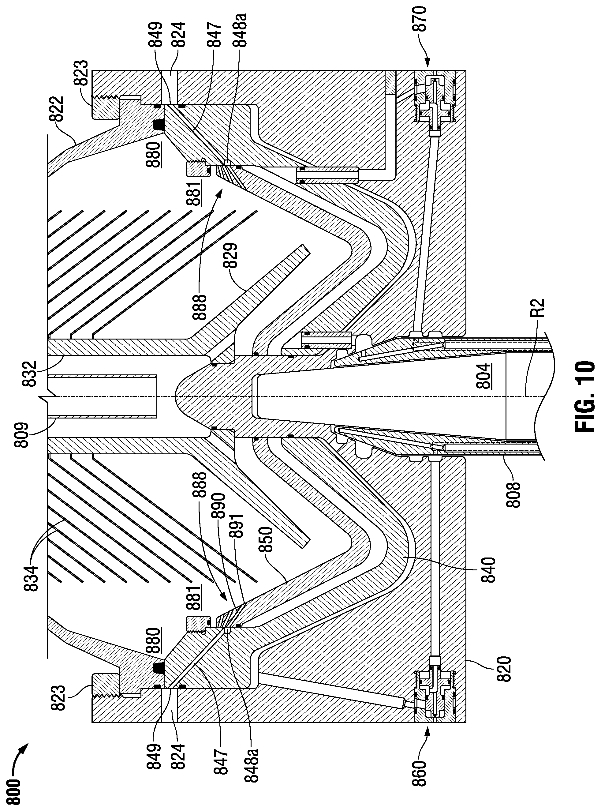 Patent US12090491 Figure 10 – Centrifugal separators and separation methods providing intermediate material ejection control