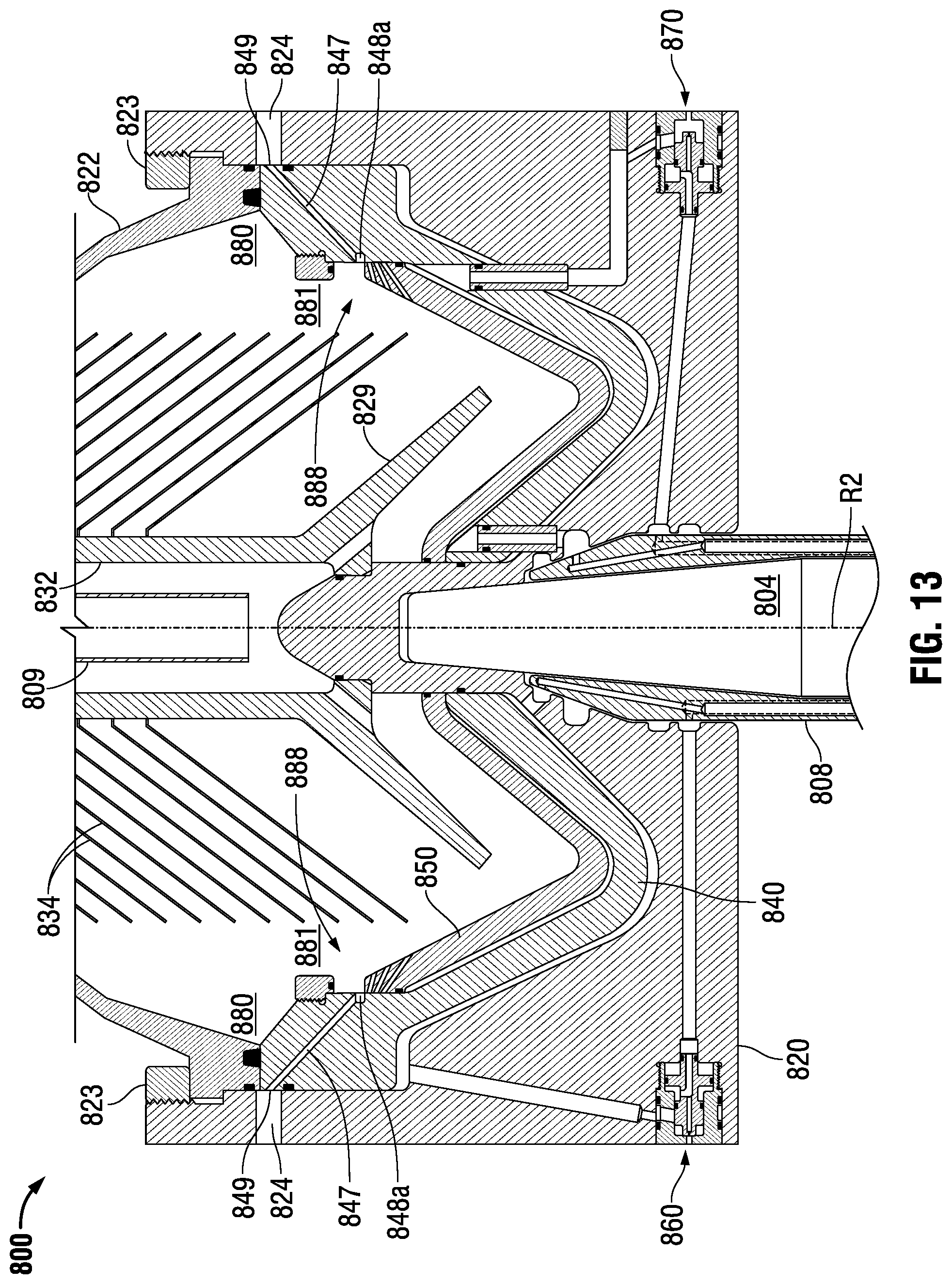 Patent US12090491 Figure 13 – Centrifugal separators and separation methods providing intermediate material ejection control
