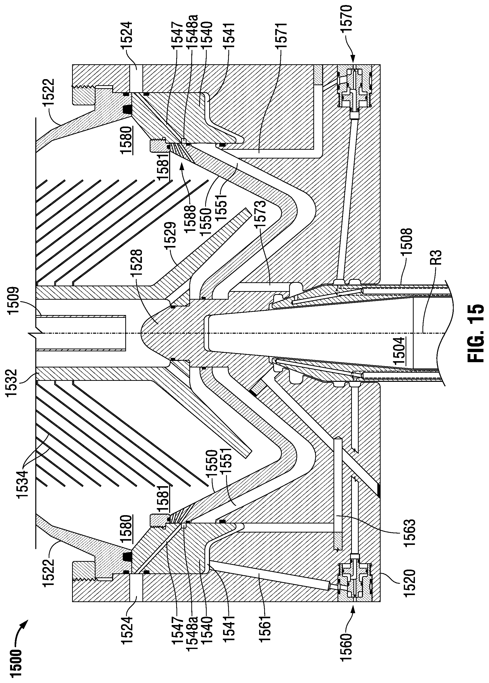 Patent US12090491 Figure 15 – Centrifugal separators and separation methods providing intermediate material ejection control