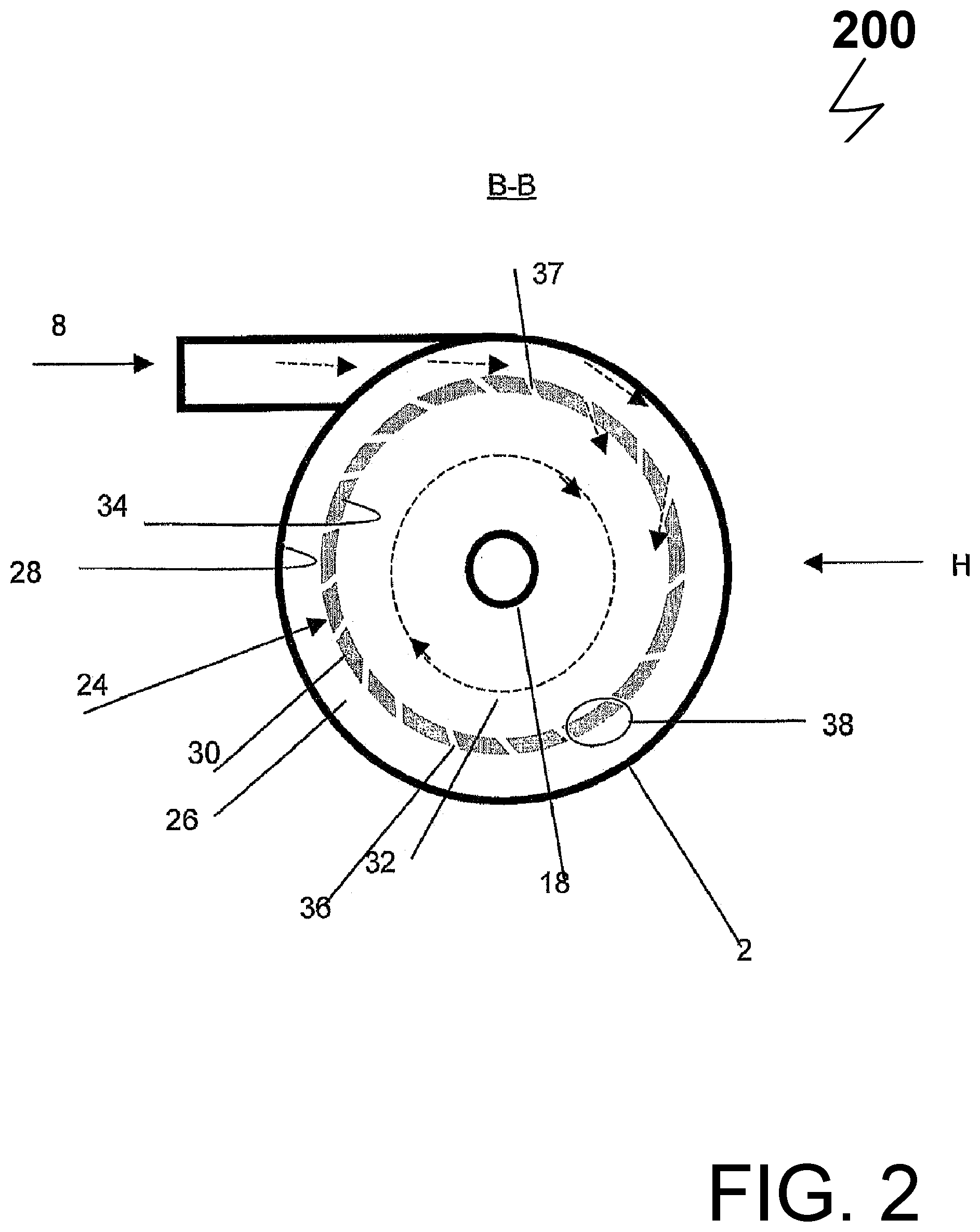 Patent US12090493 Figure 2 – Apparatus and method for dry cleaning of polluted flue gases