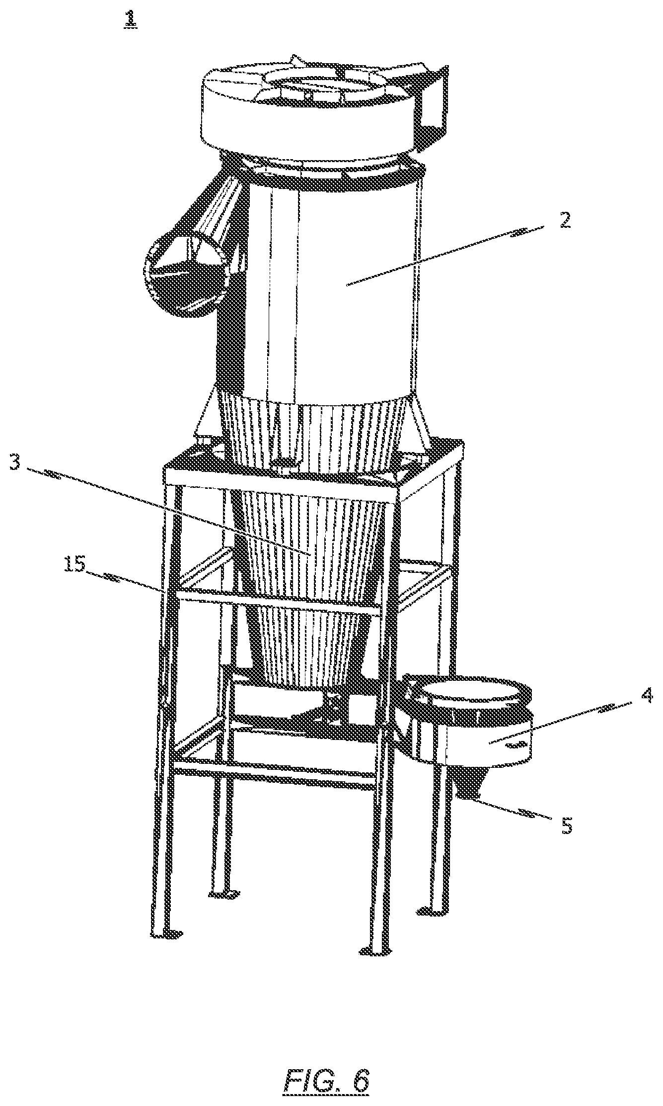 Patent US12090494 Figure 5 – Cyclone separator particularly for a powder recovery device of a powder coating system