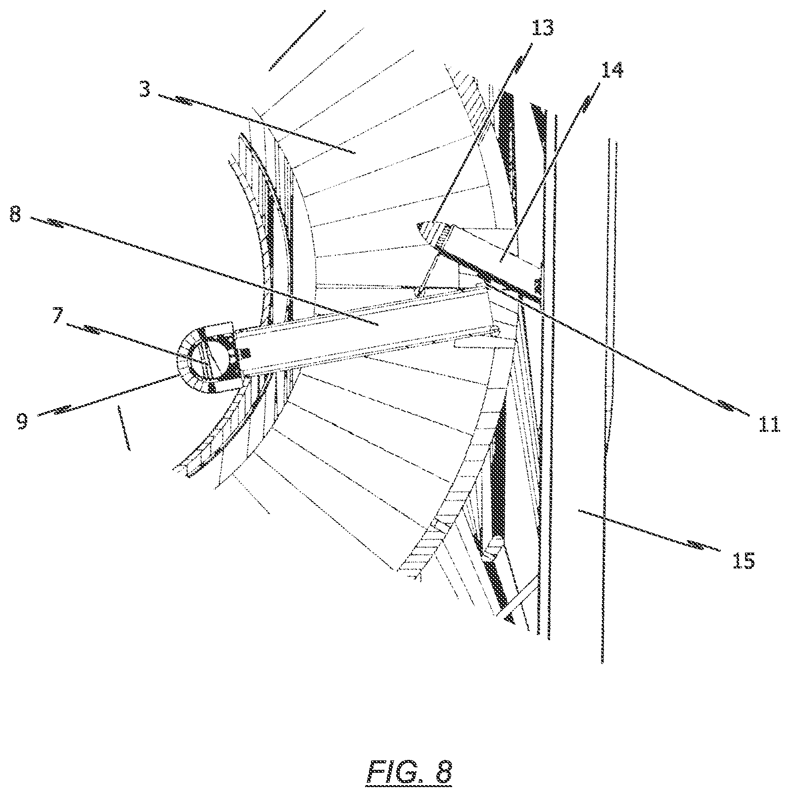 Patent US12090494 Figure 7 – Cyclone separator particularly for a powder recovery device of a powder coating system