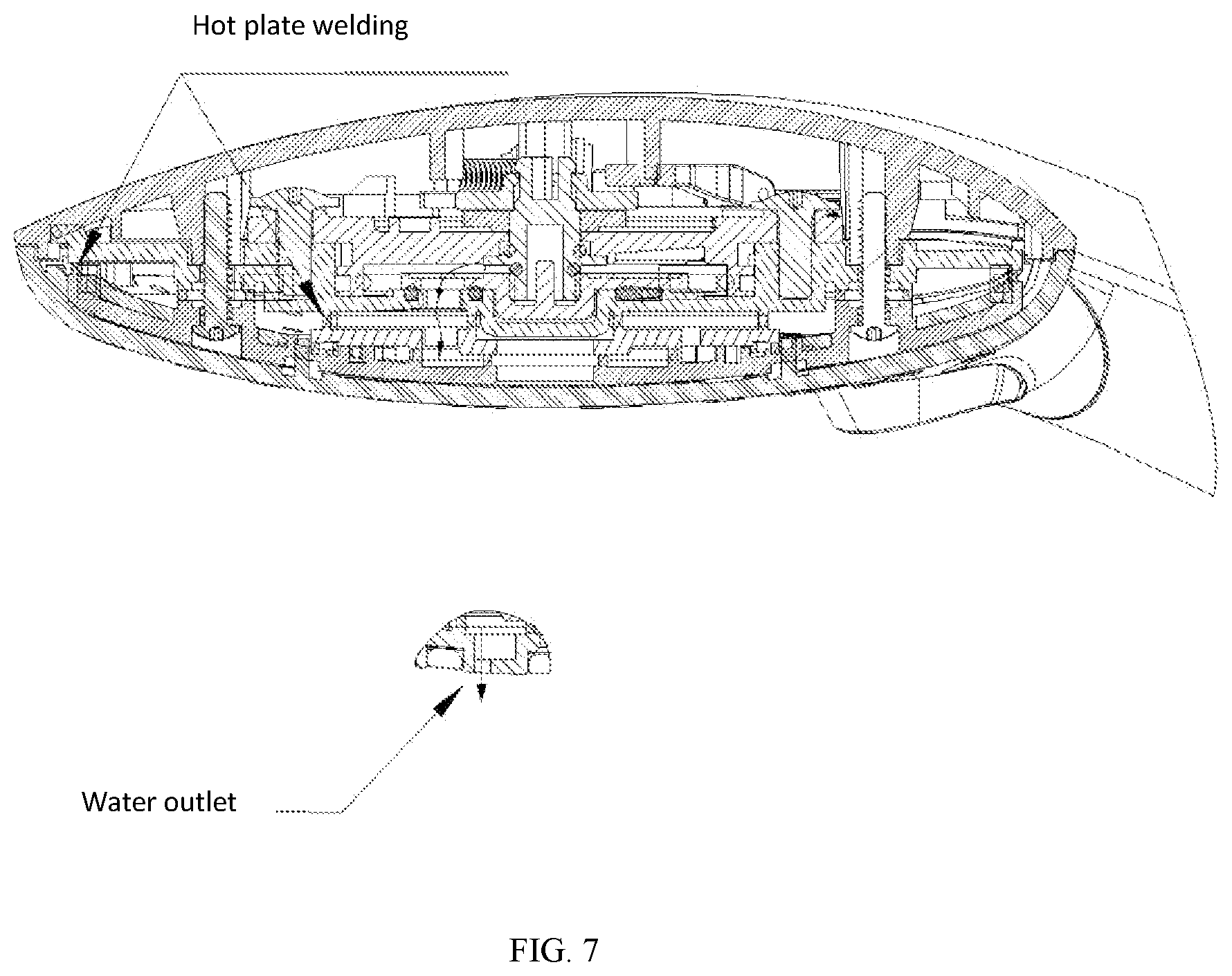 Patent US12090496 Figure 4 – Waterway switching structure for multifunctional shower head and multifunctional shower head including same