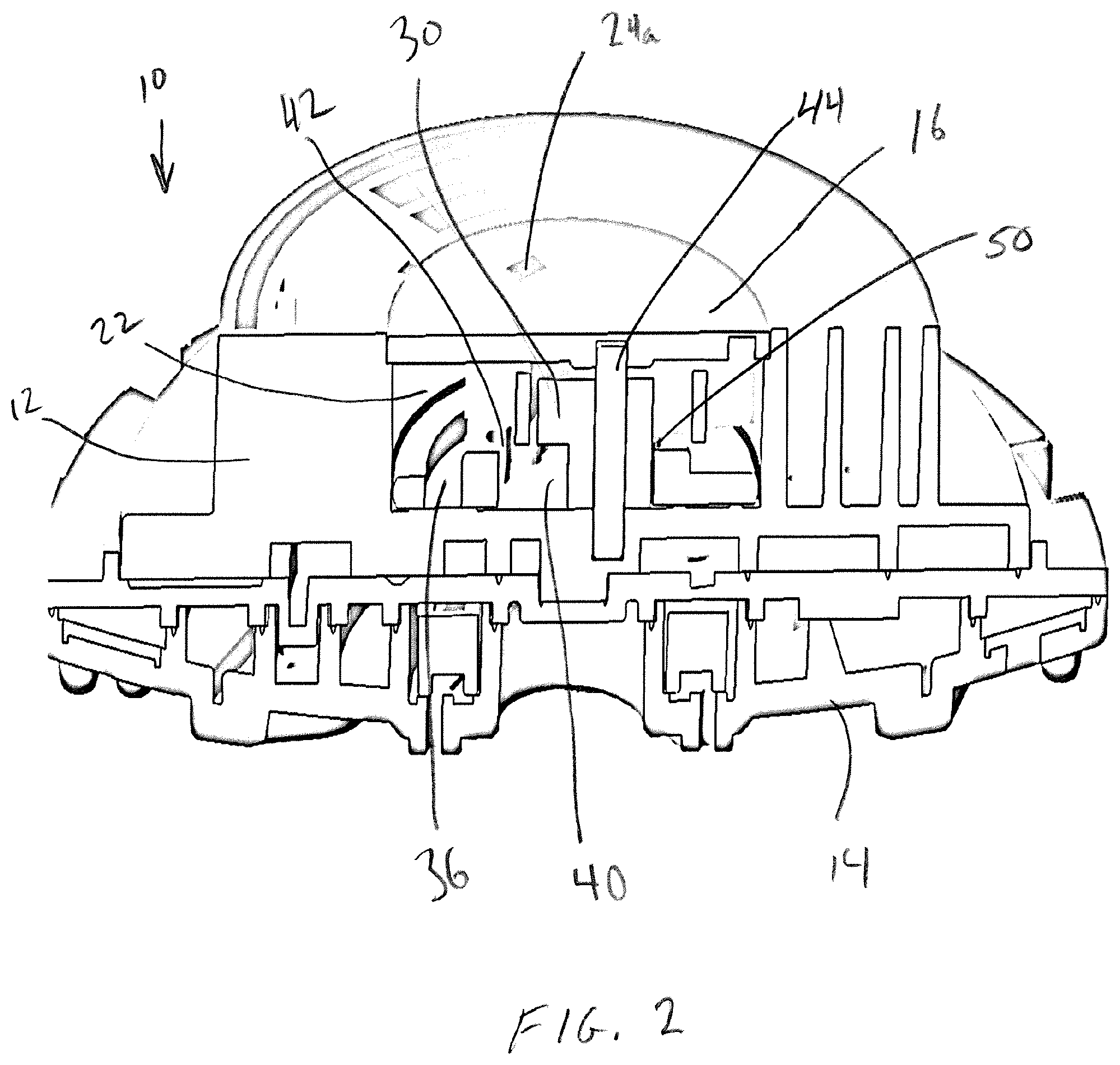 Patent US12090497 Figure 2 – Showerhead with multiple pairs of nozzles that actuate sequentially in a loop