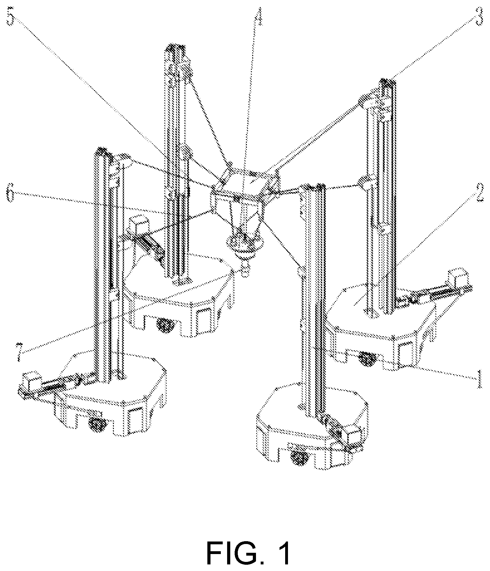 Patent US12090502 Figure 1 – Movable electro-hydraulic composite drive spraying robot with large working space