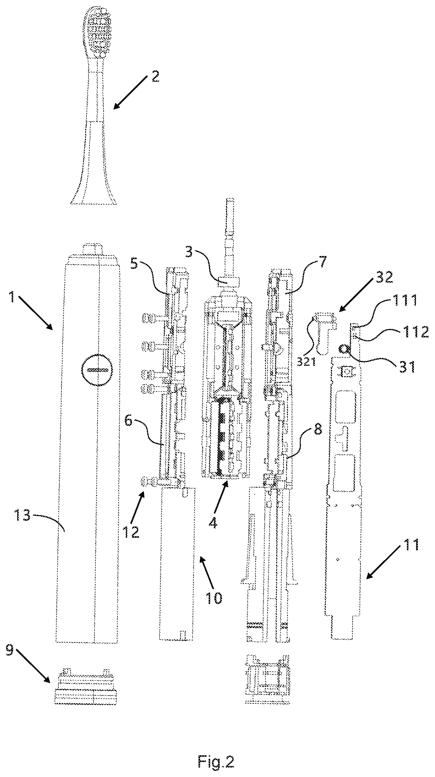 Patent US12090515 Figure 2 – Acoustic wave type electric cleaning care appliance and pressure alarm device for same