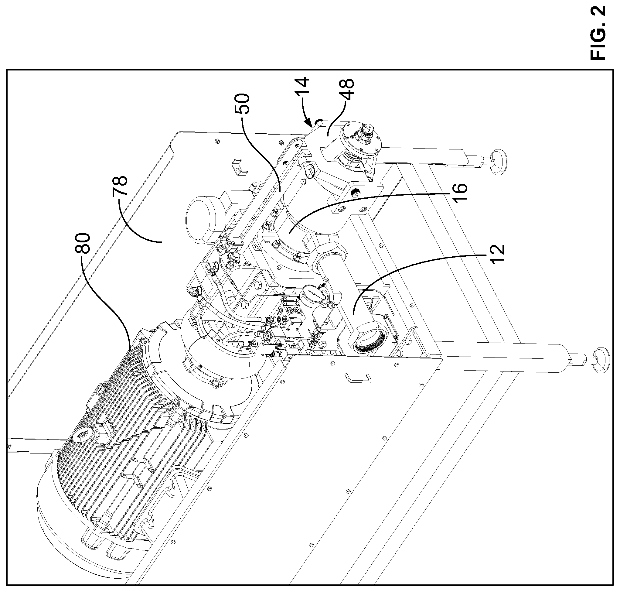 Patent US12090517 Figure 2 – Separation machine having powered separator gap control