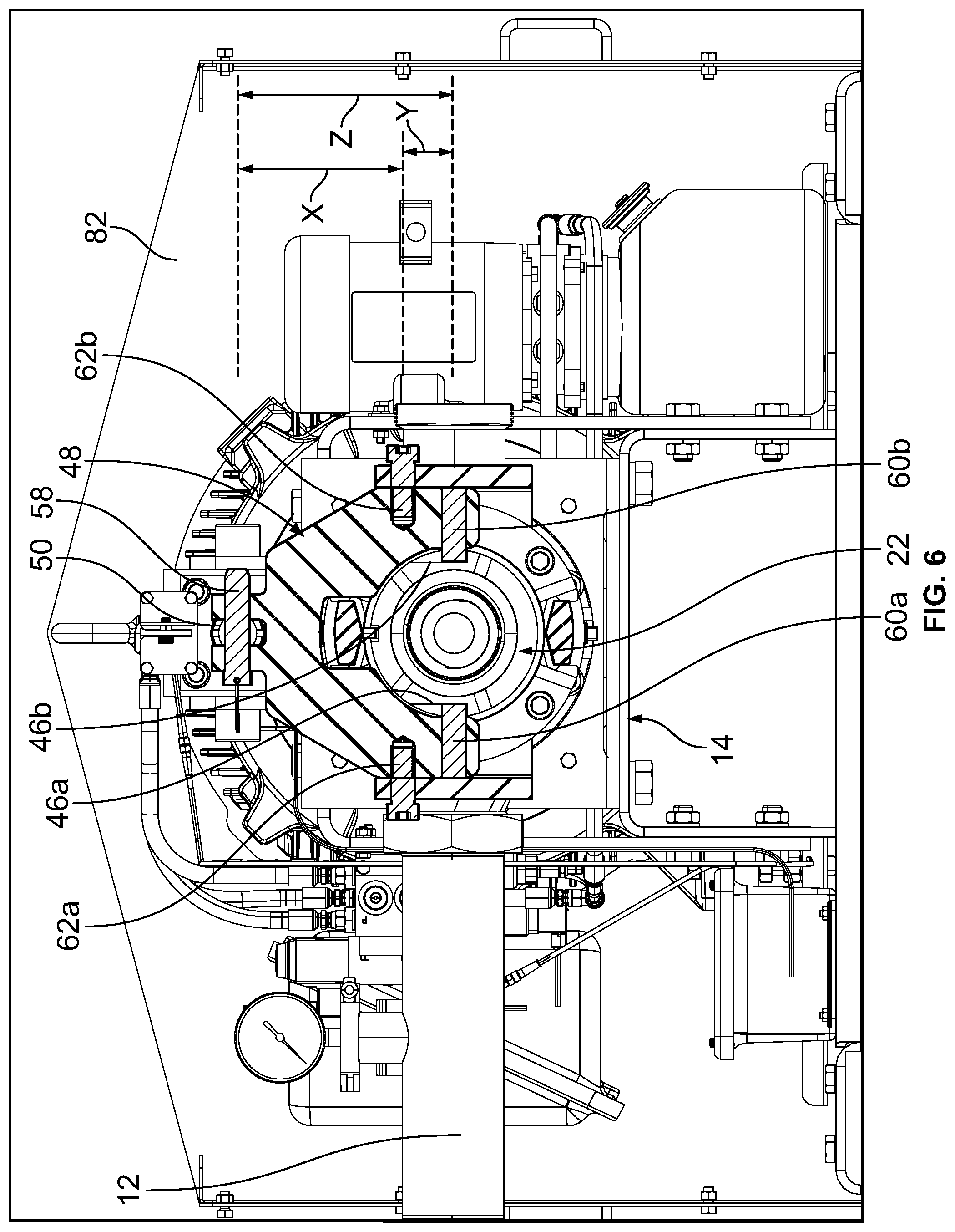 Patent US12090517 Figure 6 – Separation machine having powered separator gap control