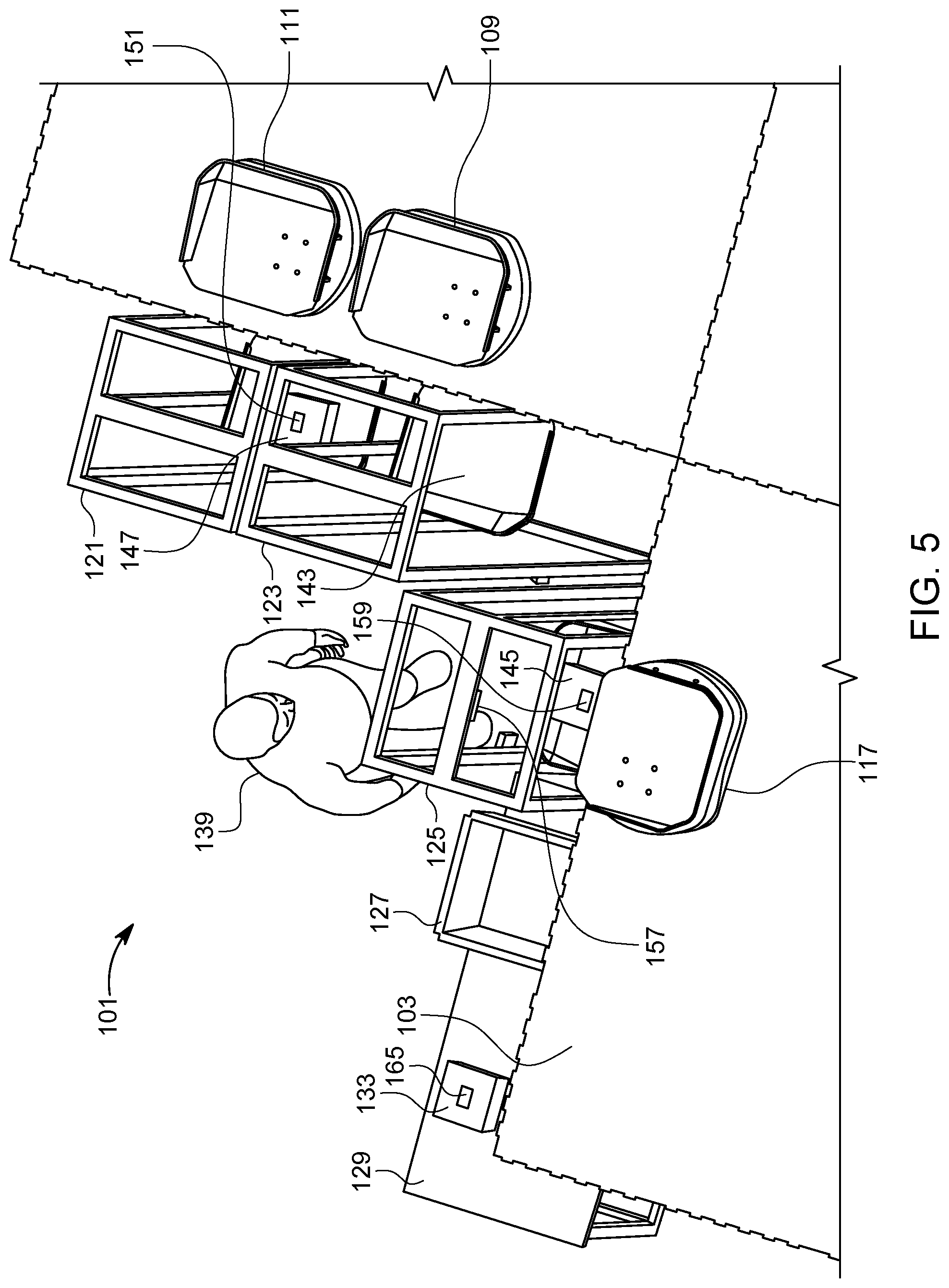 Patent US12090522 Figure 5 – Article loading system and method for multilevel sorter