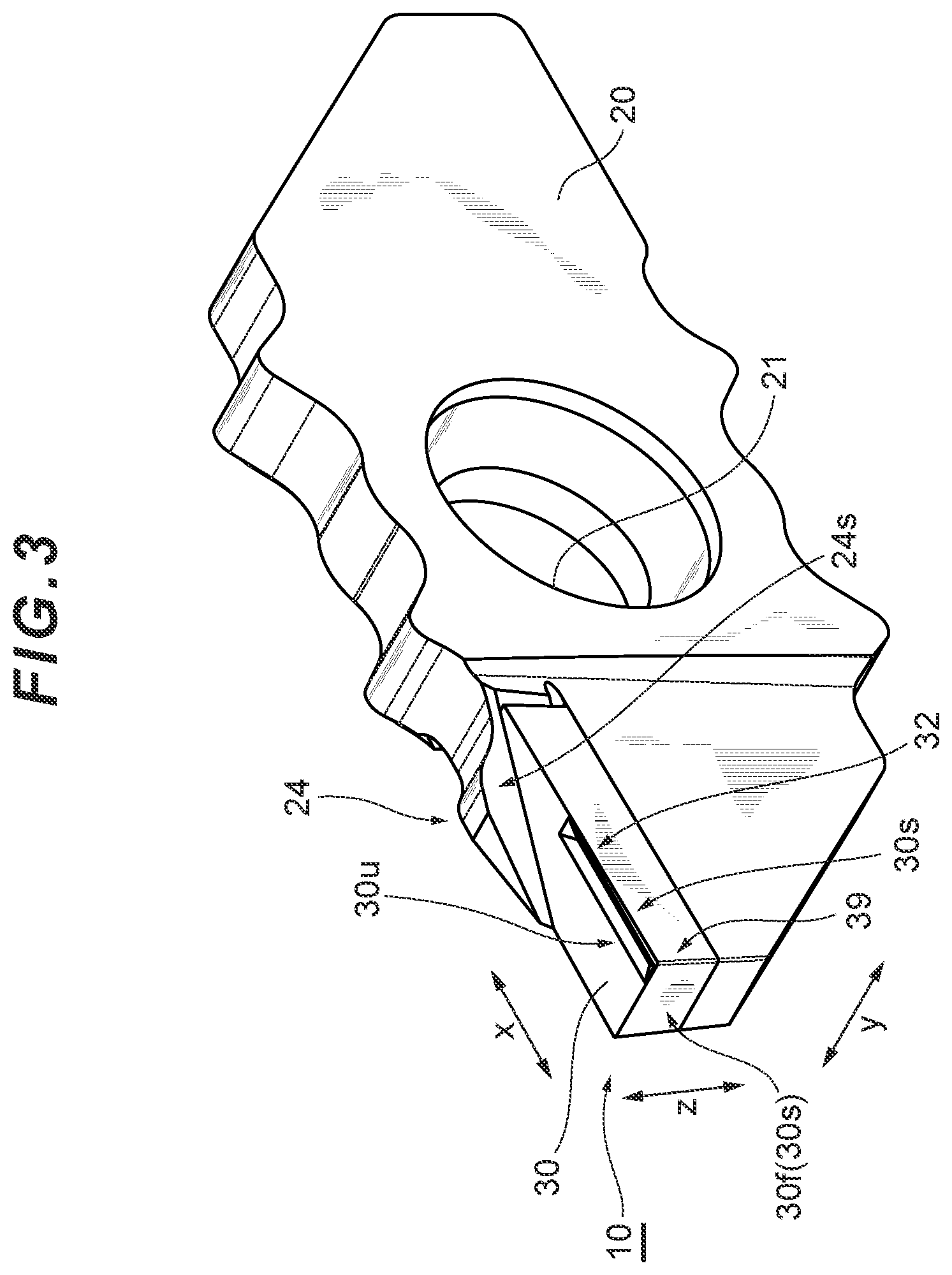 Patent US12090558 Figure 3 – Cutting insert