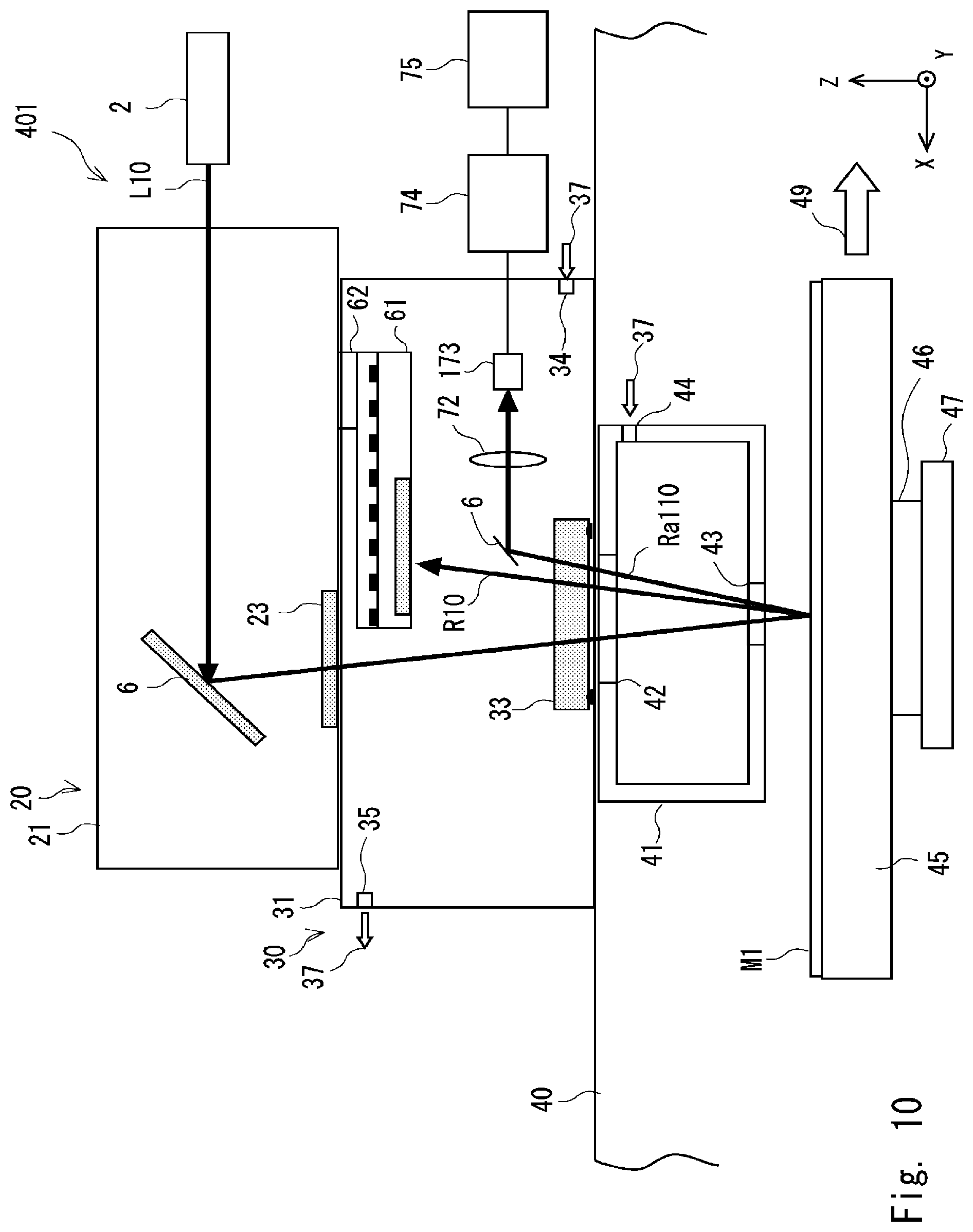 Patent US12090570 Figure 10 – Laser processing apparatus, laser processing method, and method for manufacturing semiconductor apparatus