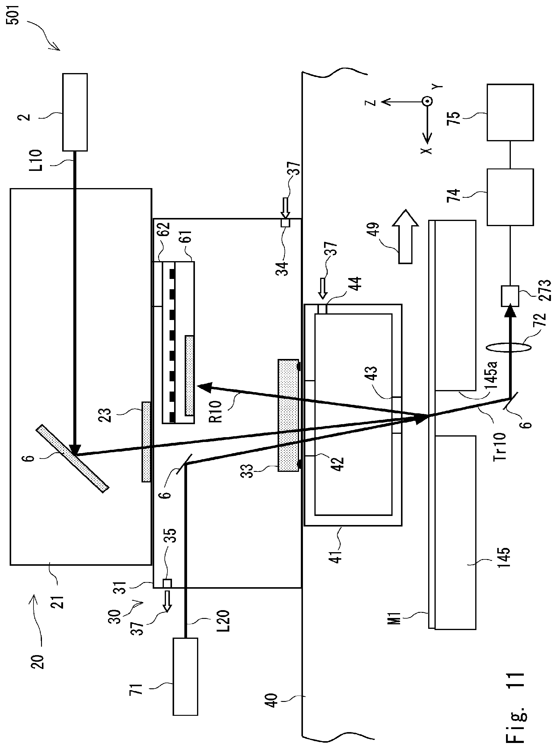 Patent US12090570 Figure 11 – Laser processing apparatus, laser processing method, and method for manufacturing semiconductor apparatus