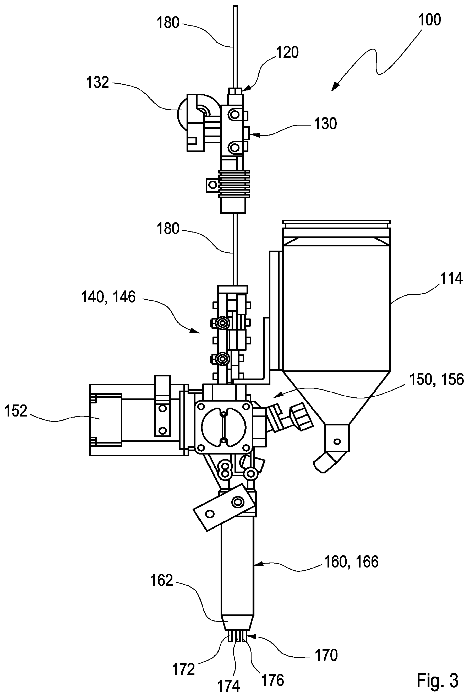 Patent US12090584 Figure 3 – Welding head and welding head assembly for an arc-welding system