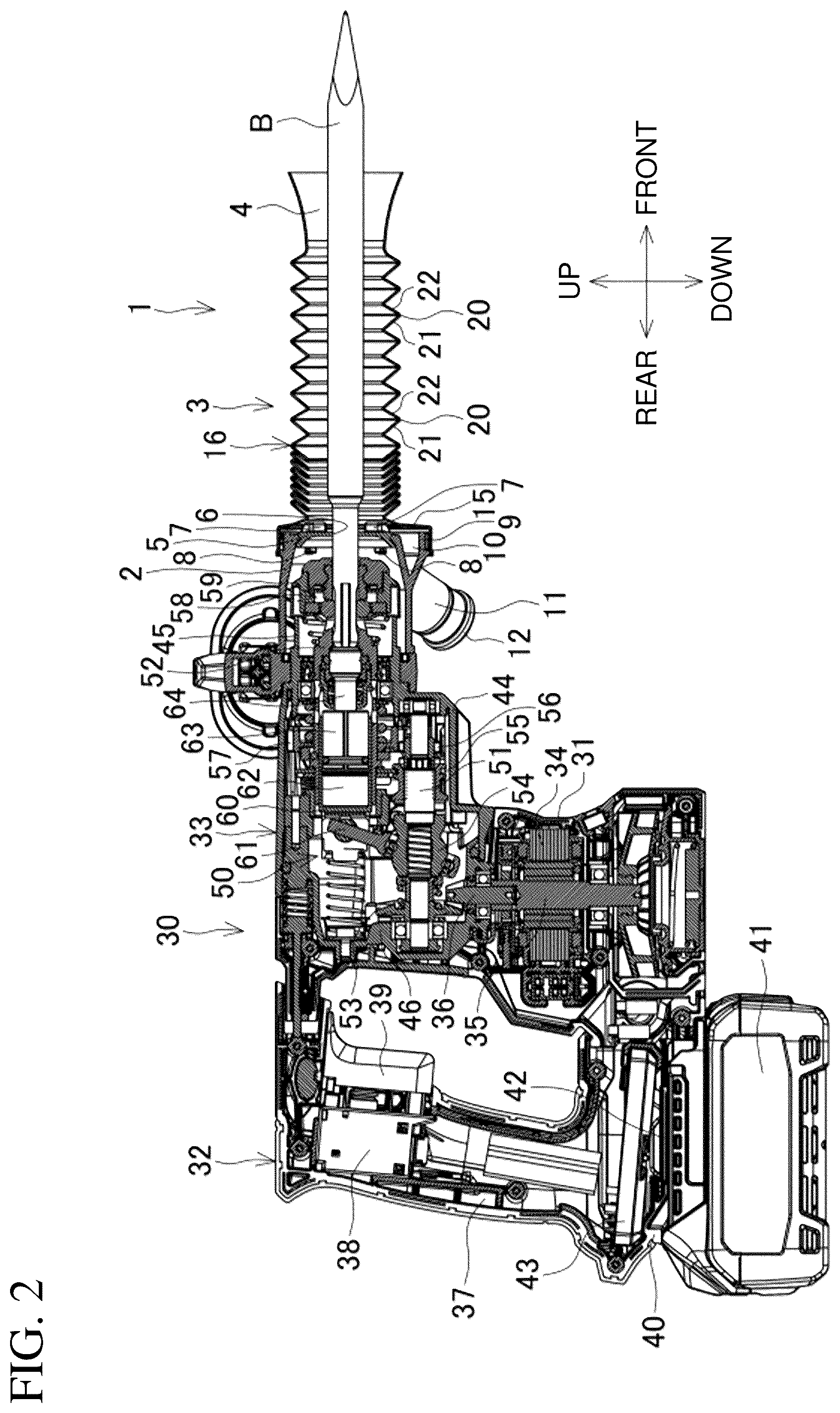 Patent US12090591 Figure 2 – Dust collection cup and power tool
