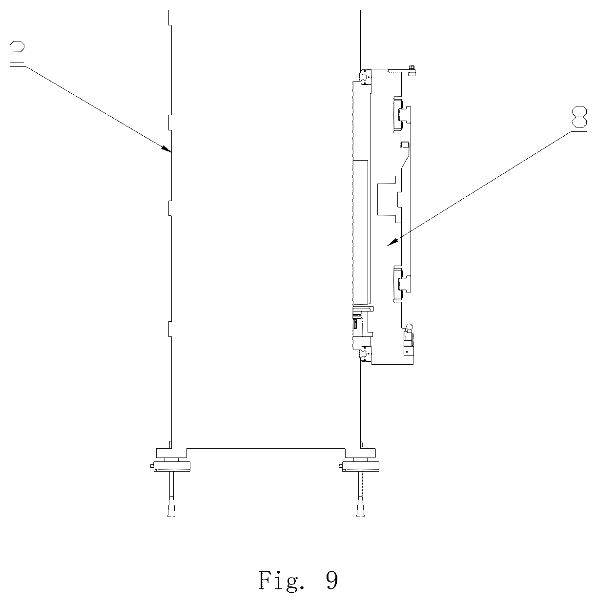 Patent US12090595 Figure 6 – Horizontal five-axis plate conversion machining center