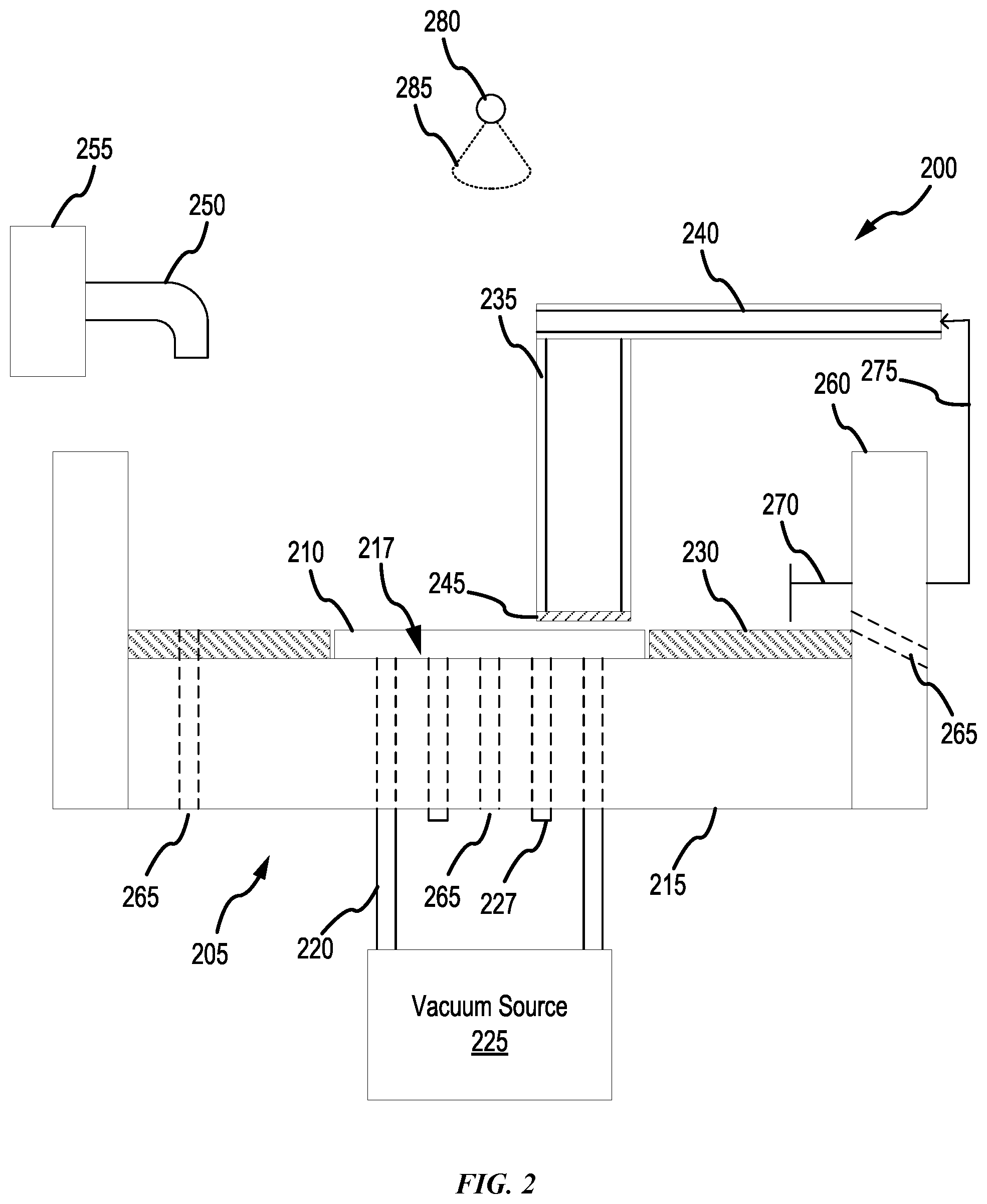 Patent US12090600 Figure 2 – Face-up wafer electrochemical planarization apparatus
