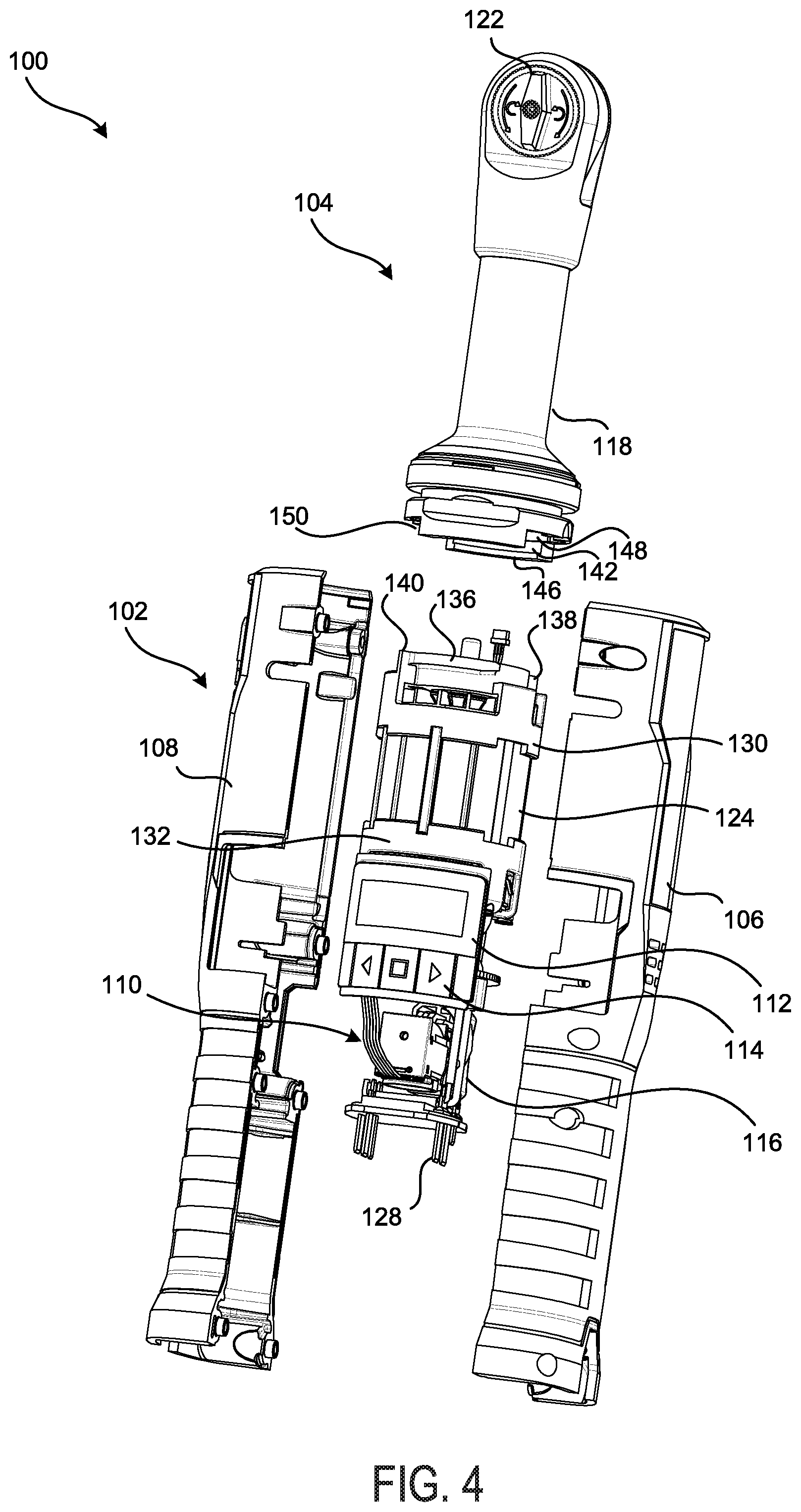 Patent US12090606 Figure 4 – Tool and motor anti-rotation