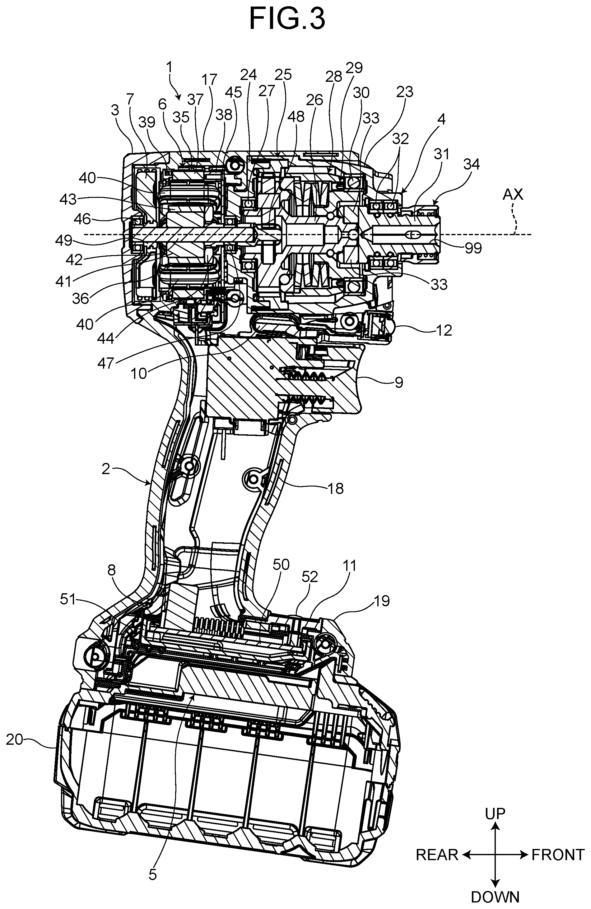 Patent US12090608 Figure 3 – Impact tool