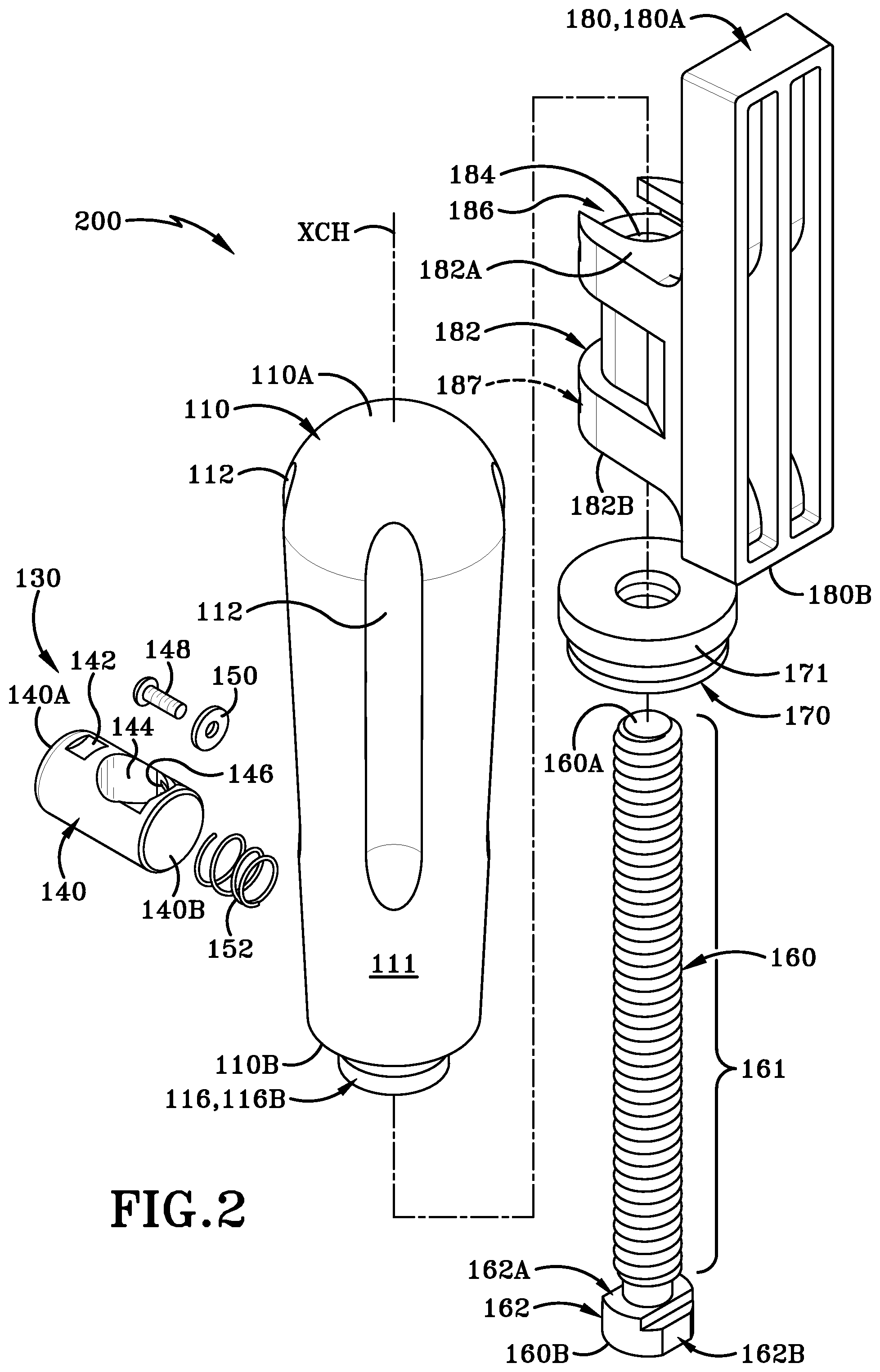 Patent US12090611 Figure 2 – Clamping handle assemblies and method of use