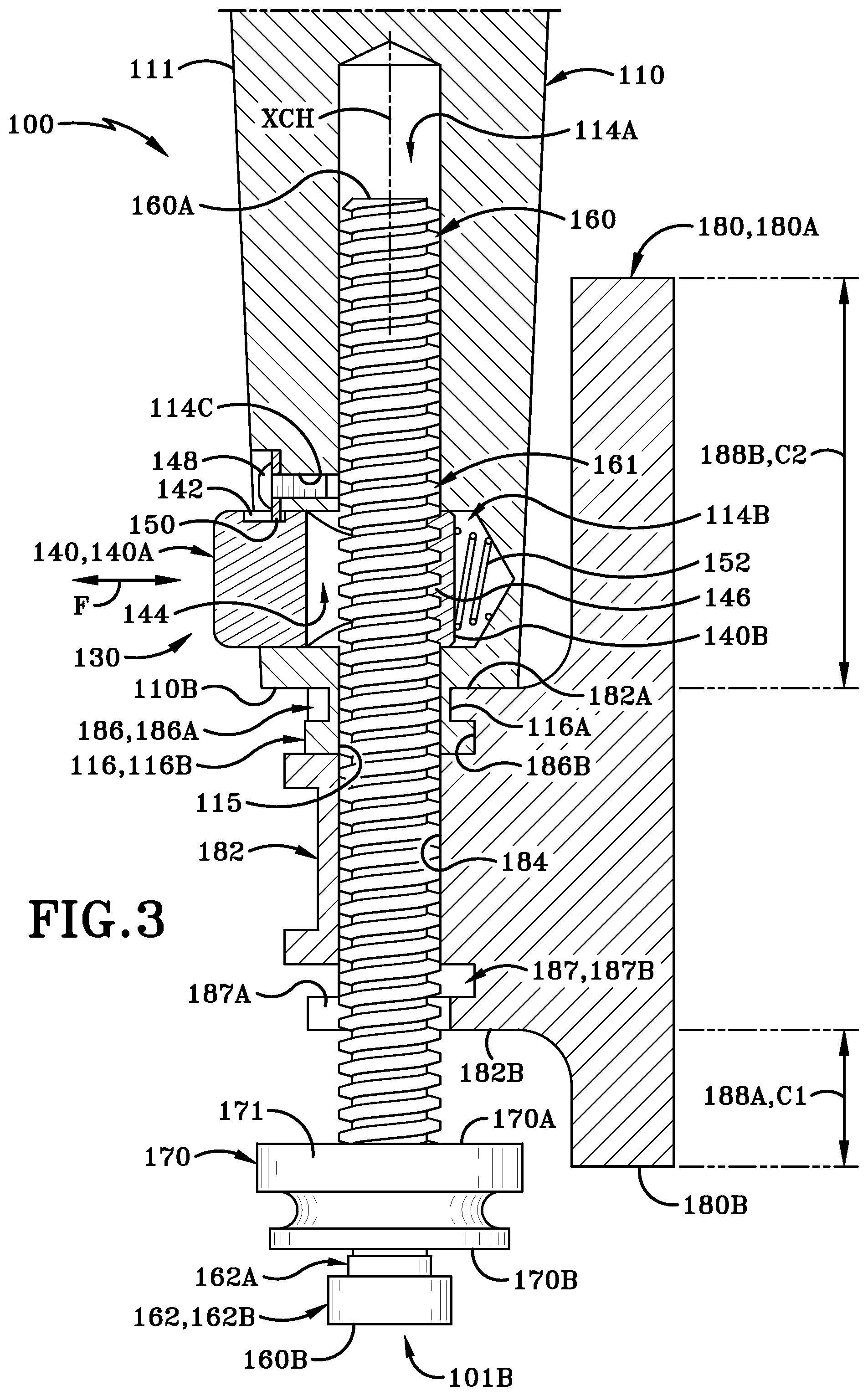 Patent US12090611 Figure 3 – Clamping handle assemblies and method of use