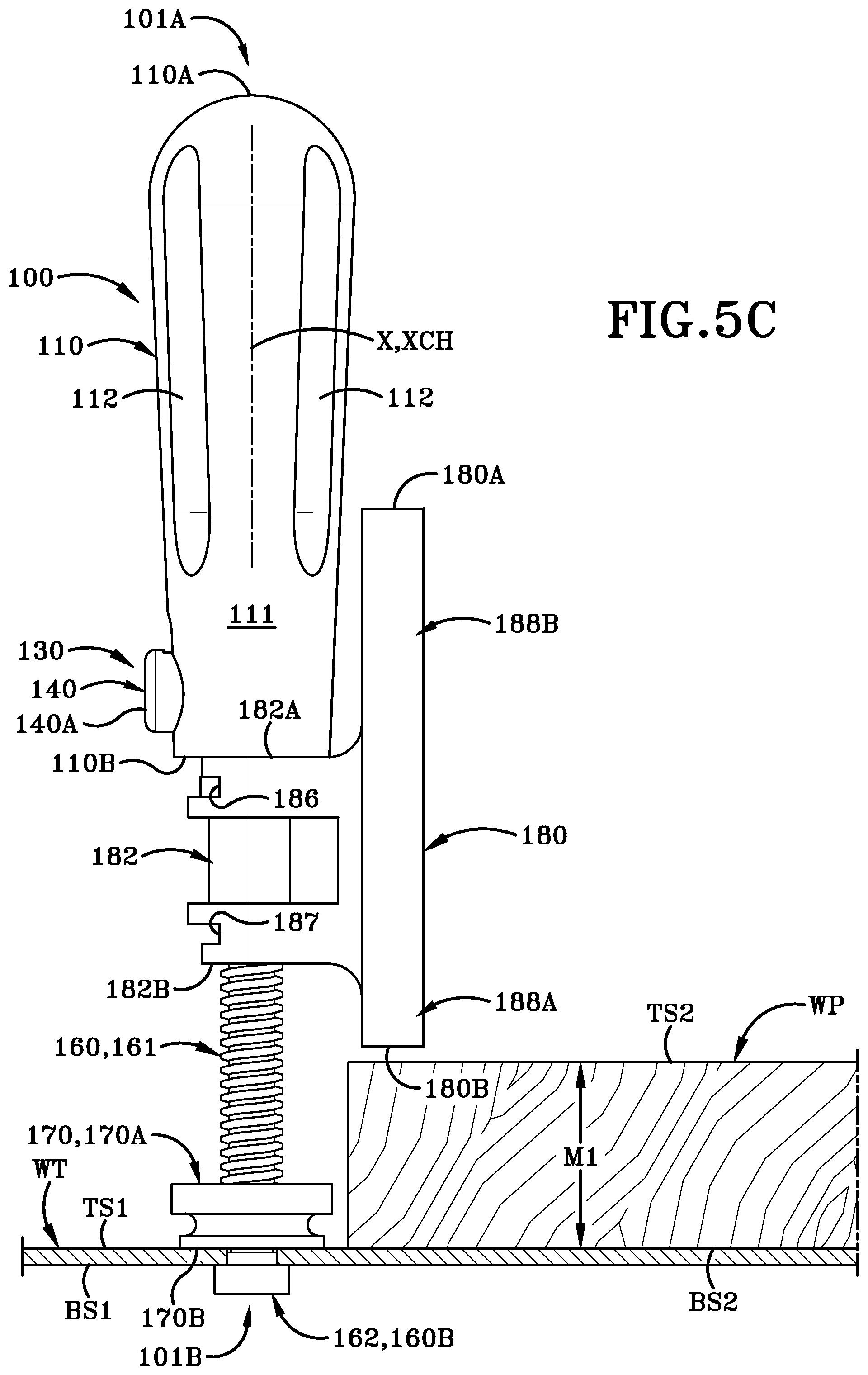 Patent US12090611 Figure 8 – Clamping handle assemblies and method of use