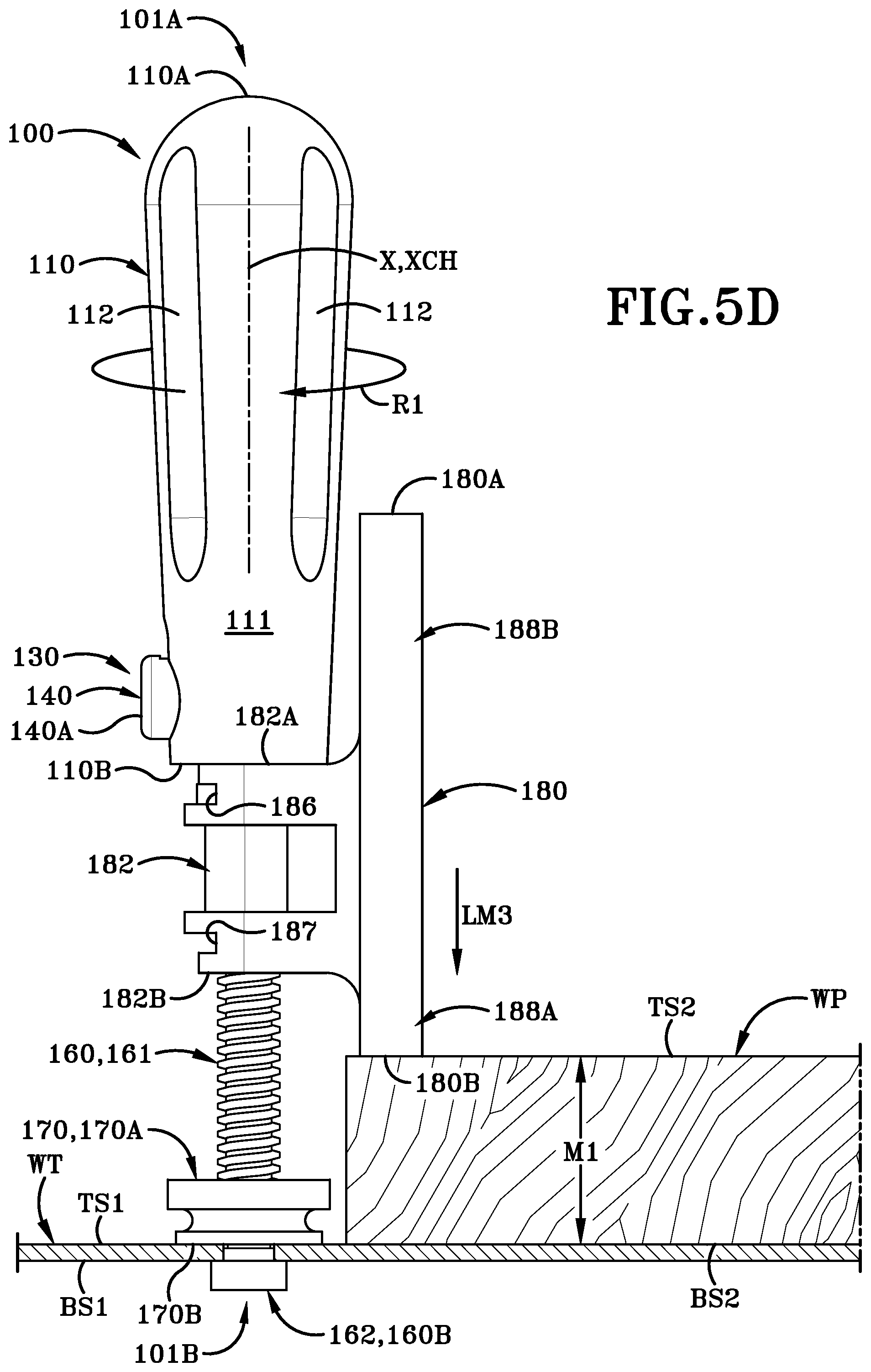 Patent US12090611 Figure 9 – Clamping handle assemblies and method of use
