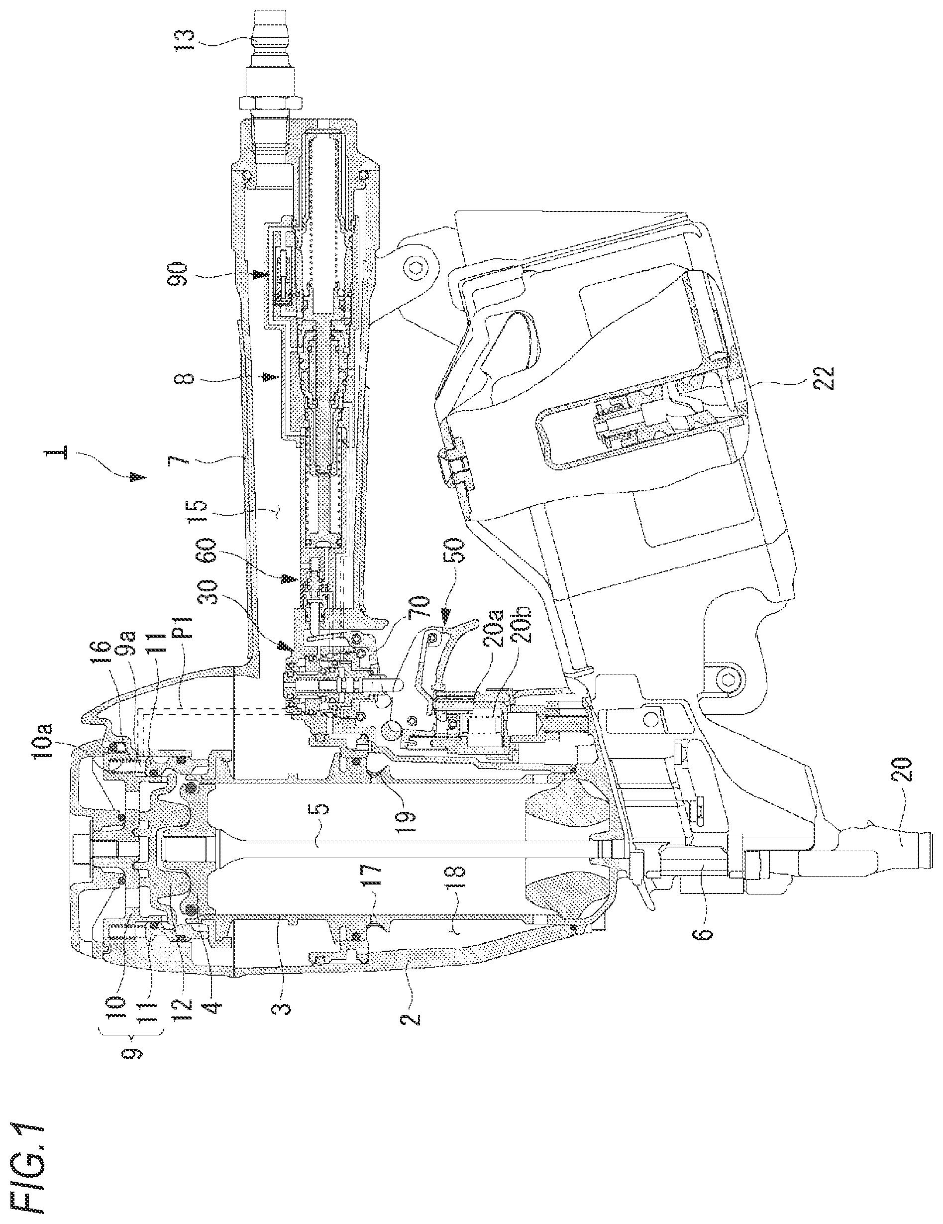Patent US12090613 Figure 1 – Pneumatic tool