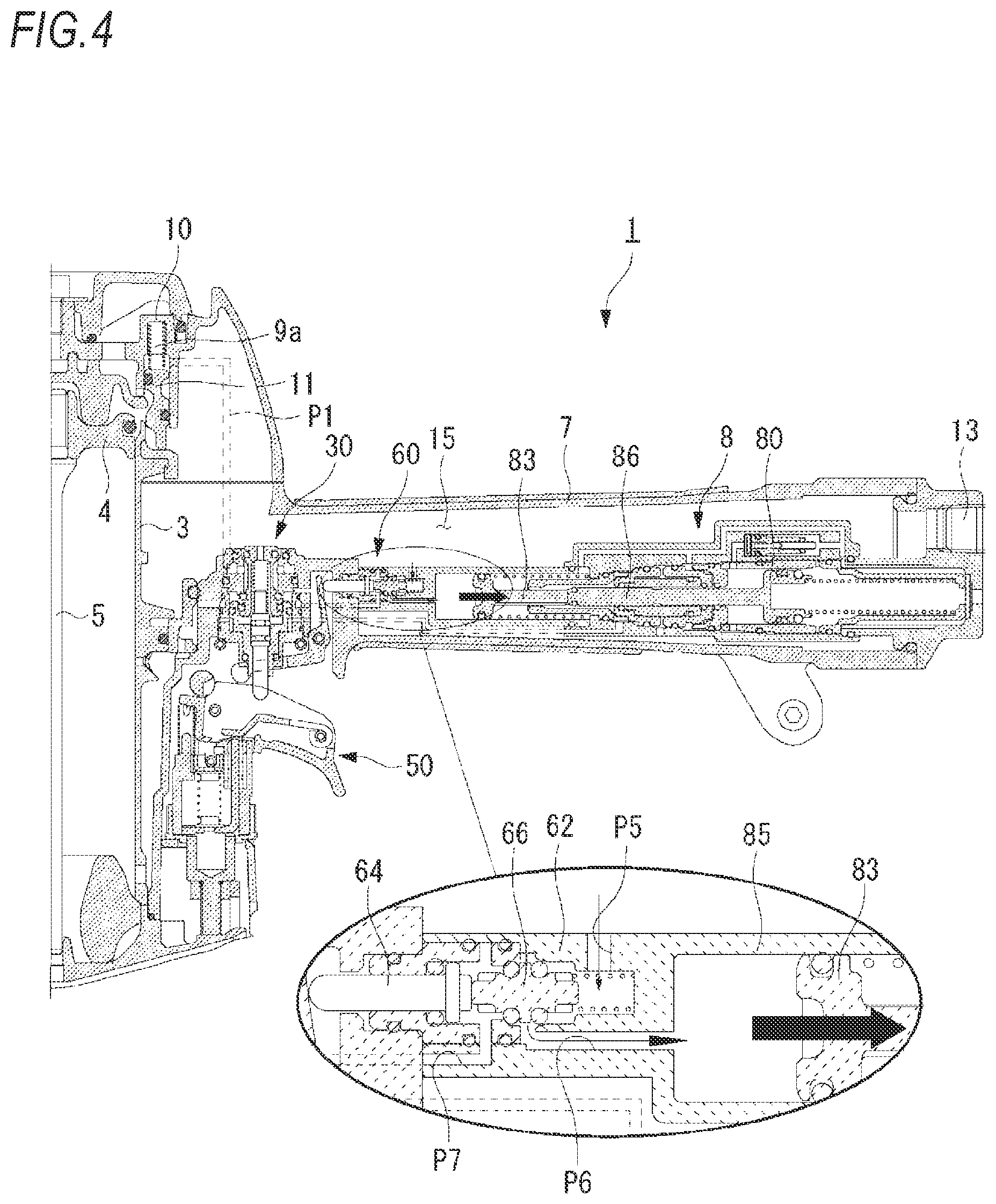 Patent US12090613 Figure 4 – Pneumatic tool