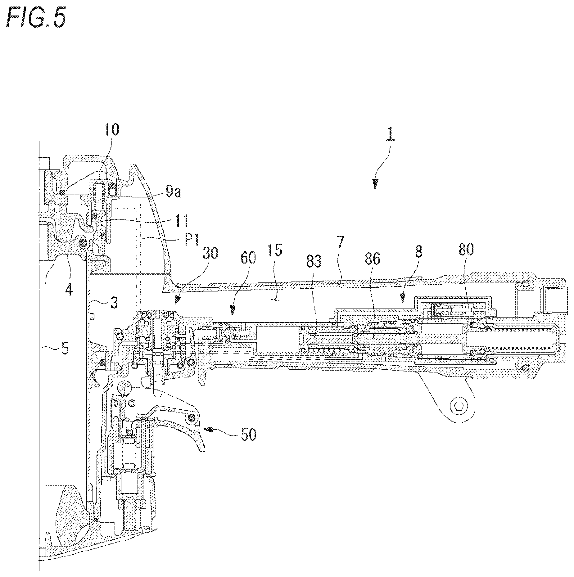 Patent US12090613 Figure 5 – Pneumatic tool
