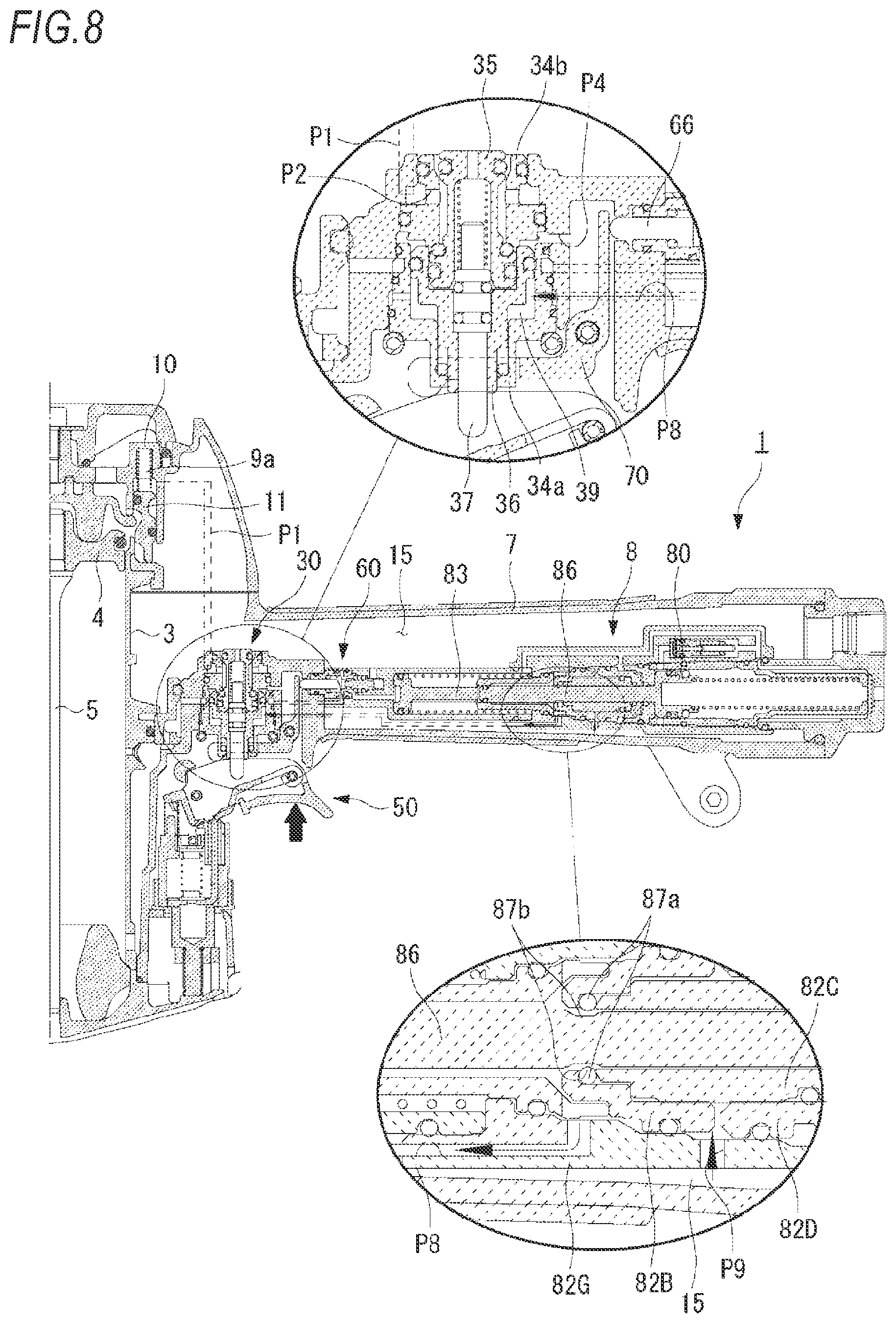 Patent US12090613 Figure 8 – Pneumatic tool