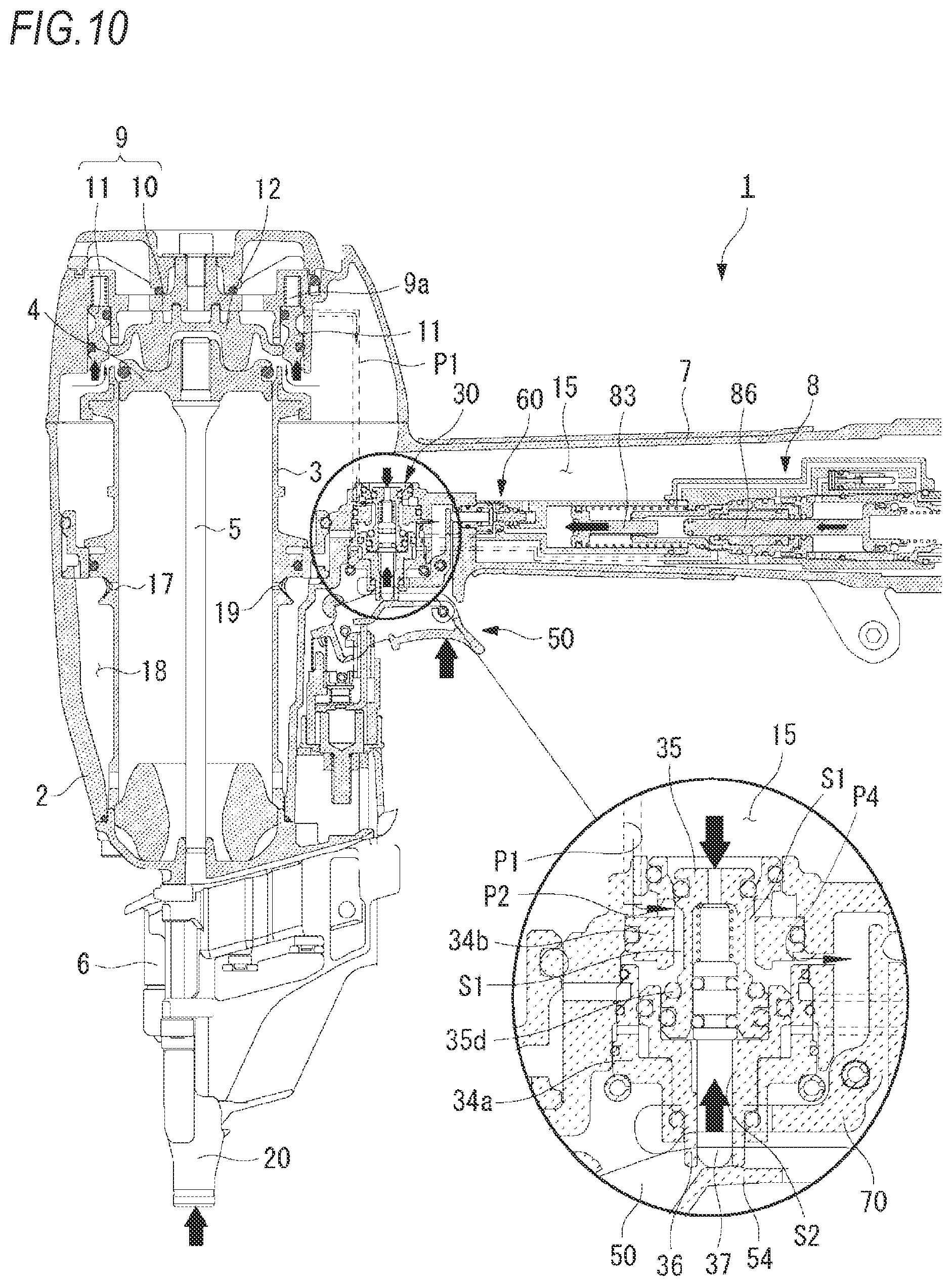 Patent US12090613 Figure 10 – Pneumatic tool