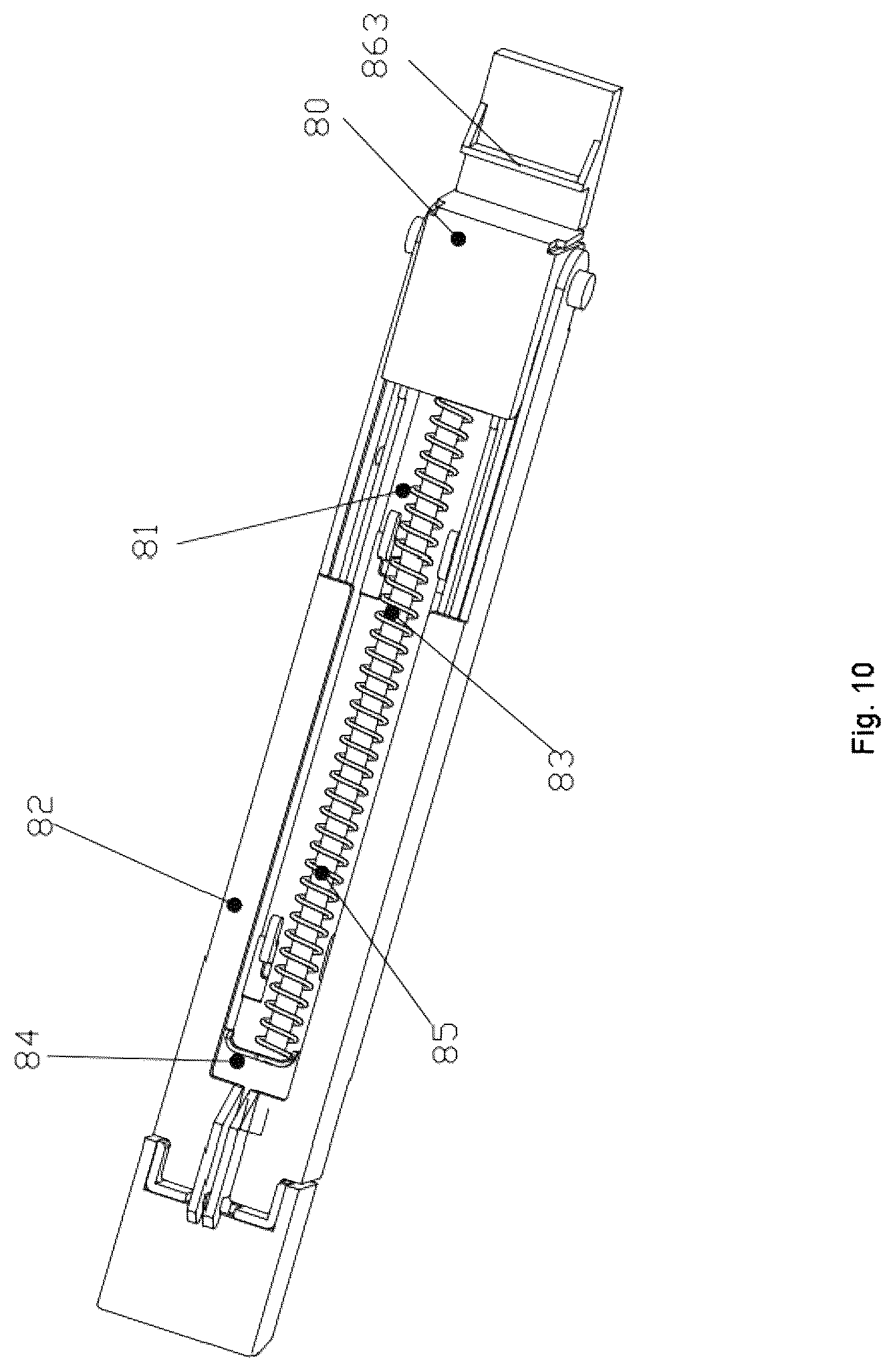 Patent US12090614 Figure 9 – Stuck staple processing mechanism of electric stapler and electric stapler