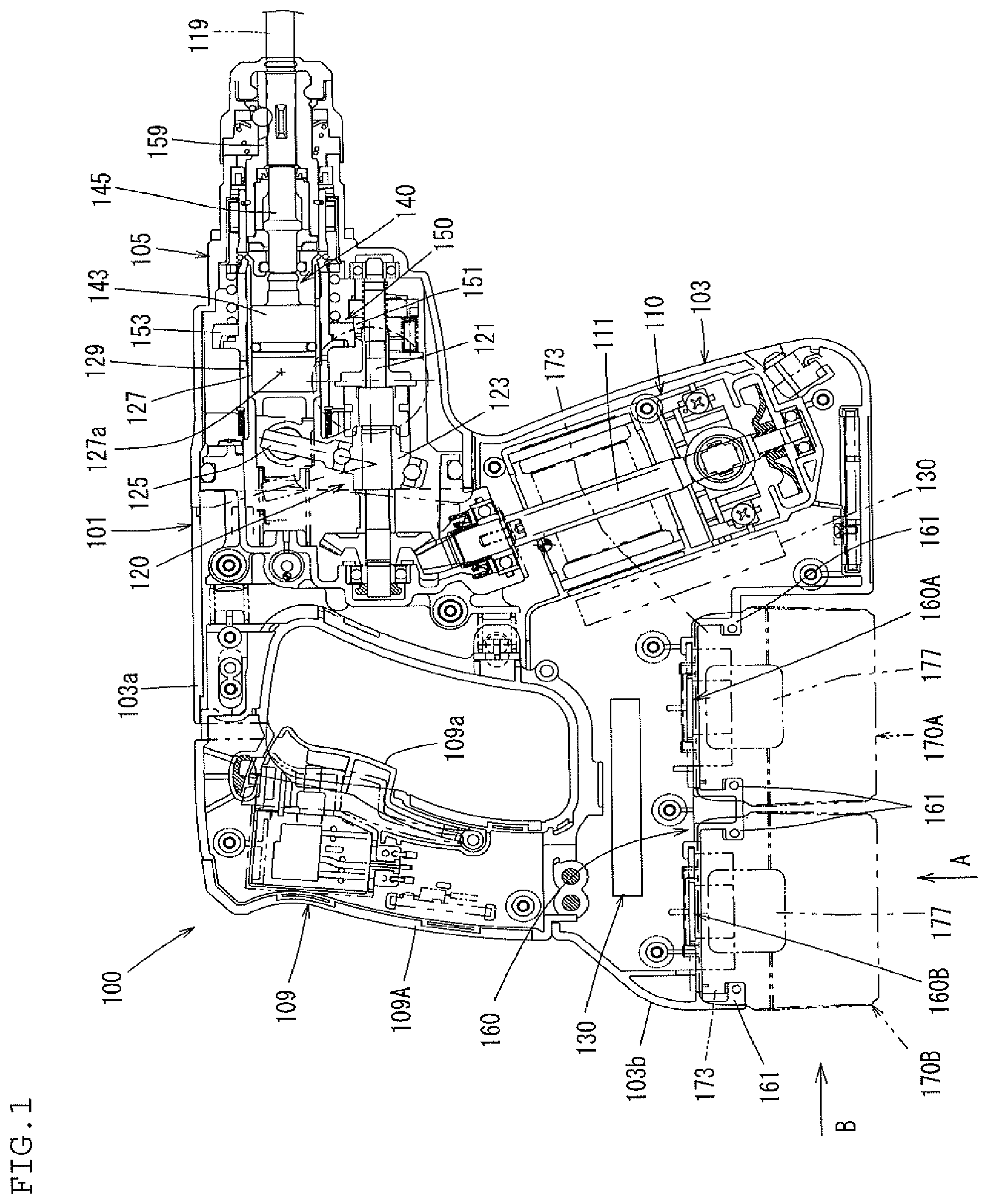 Patent US12090617 Figure 1 – Power tool