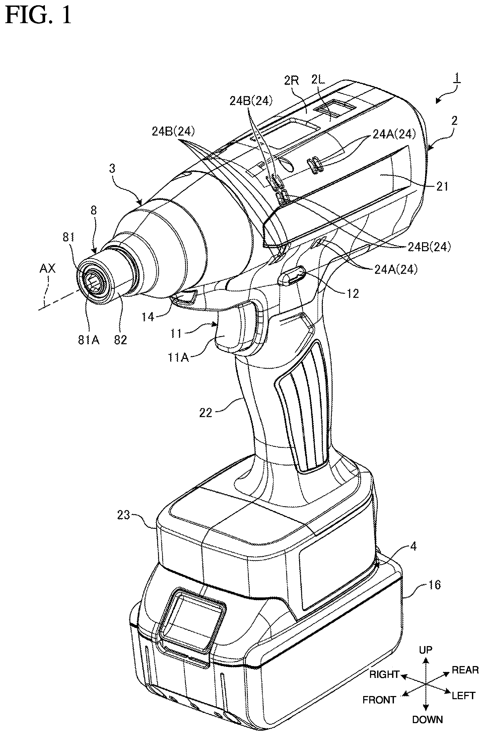 Patent US12090619 Figure 1 – Screwing machine and method for assembling screwing machine