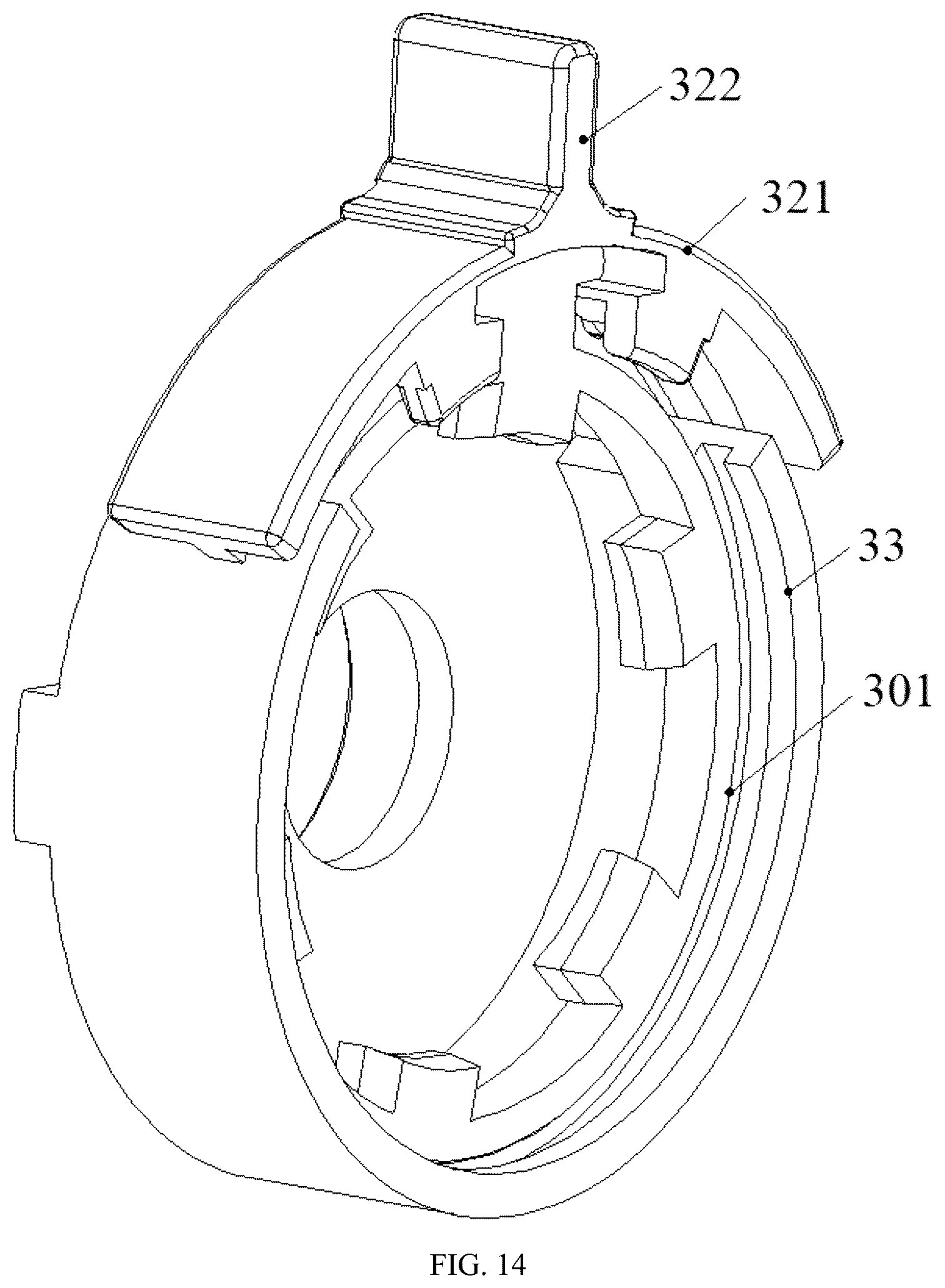 Patent US12090621 Figure 14 – Electric tool featuring quick assembly and assembly locking