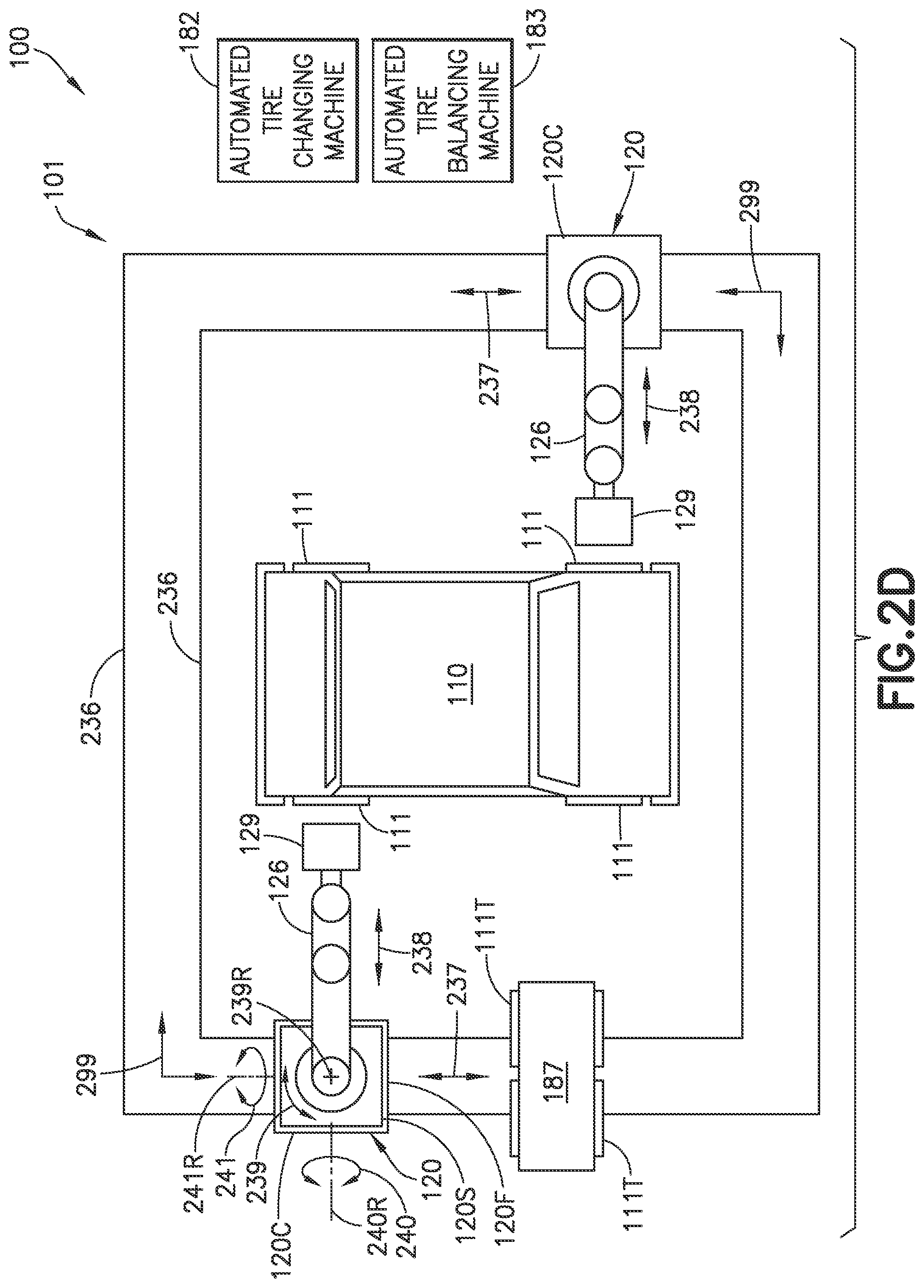 Patent US12090626 Figure 6 – Autonomous traverse tire changing bot, autonomous tire changing system, and method therefor
